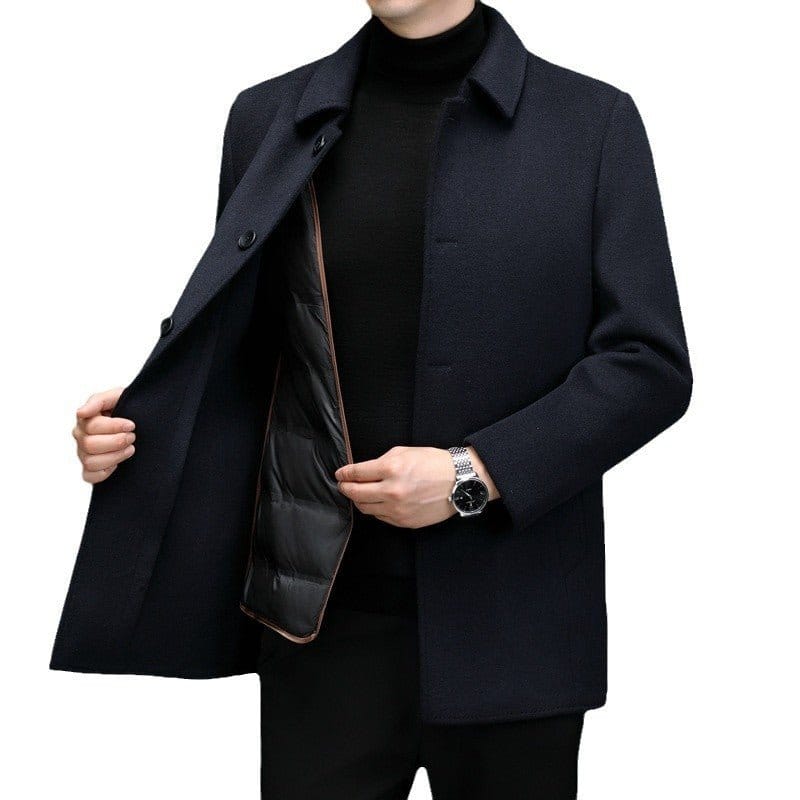 Detachable-lining Casual Wool Coat