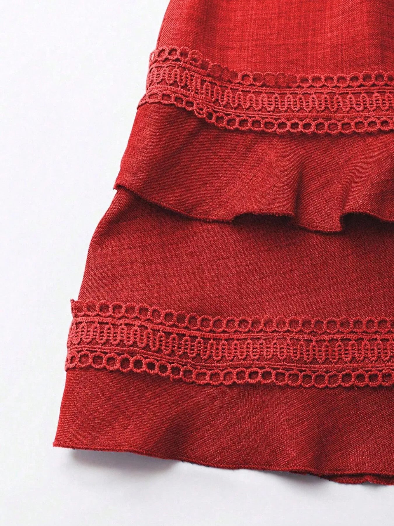 Lace Detail V-Neck Mini Dress