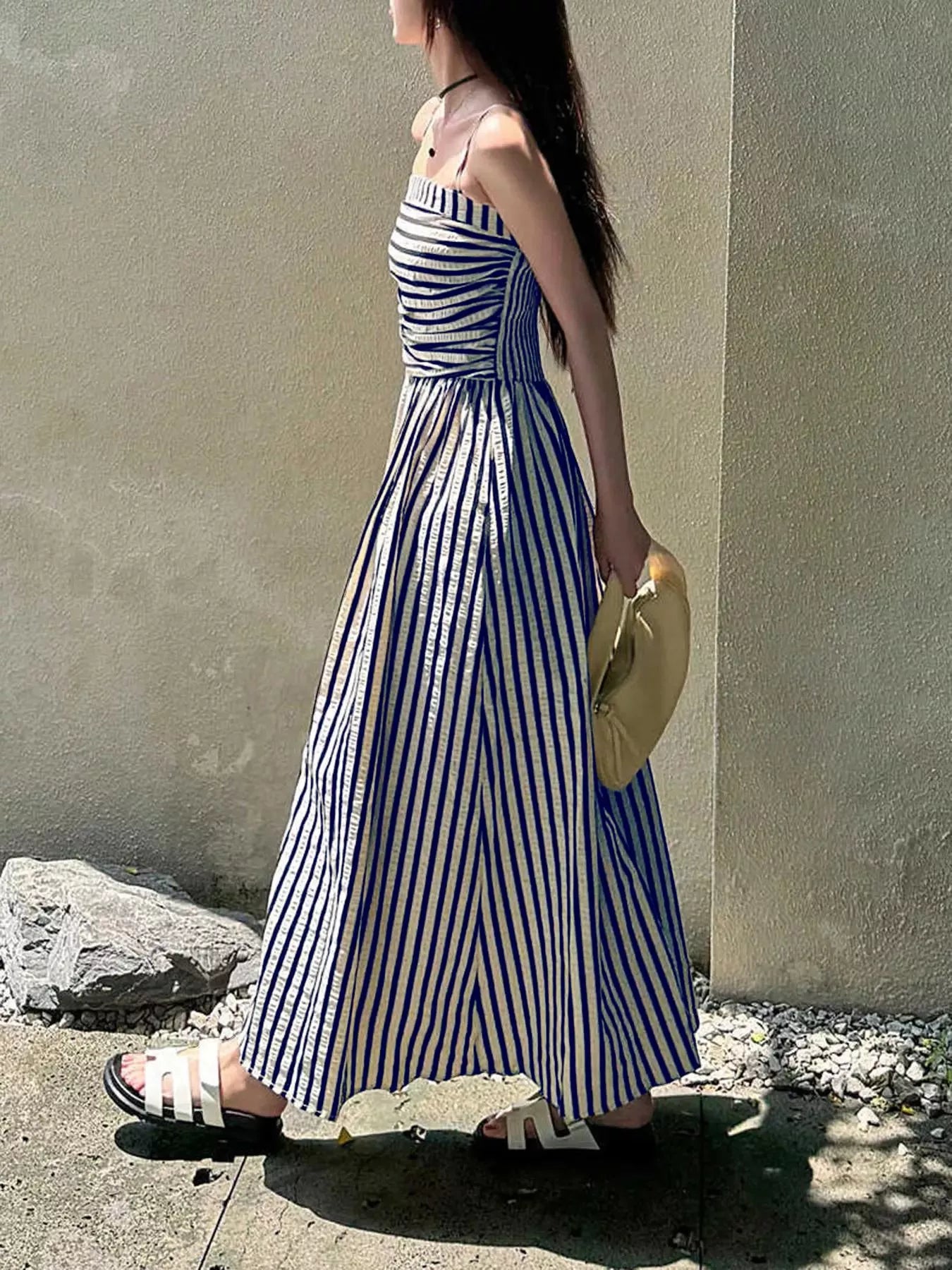 Striped Sleeveless Maxi Dress