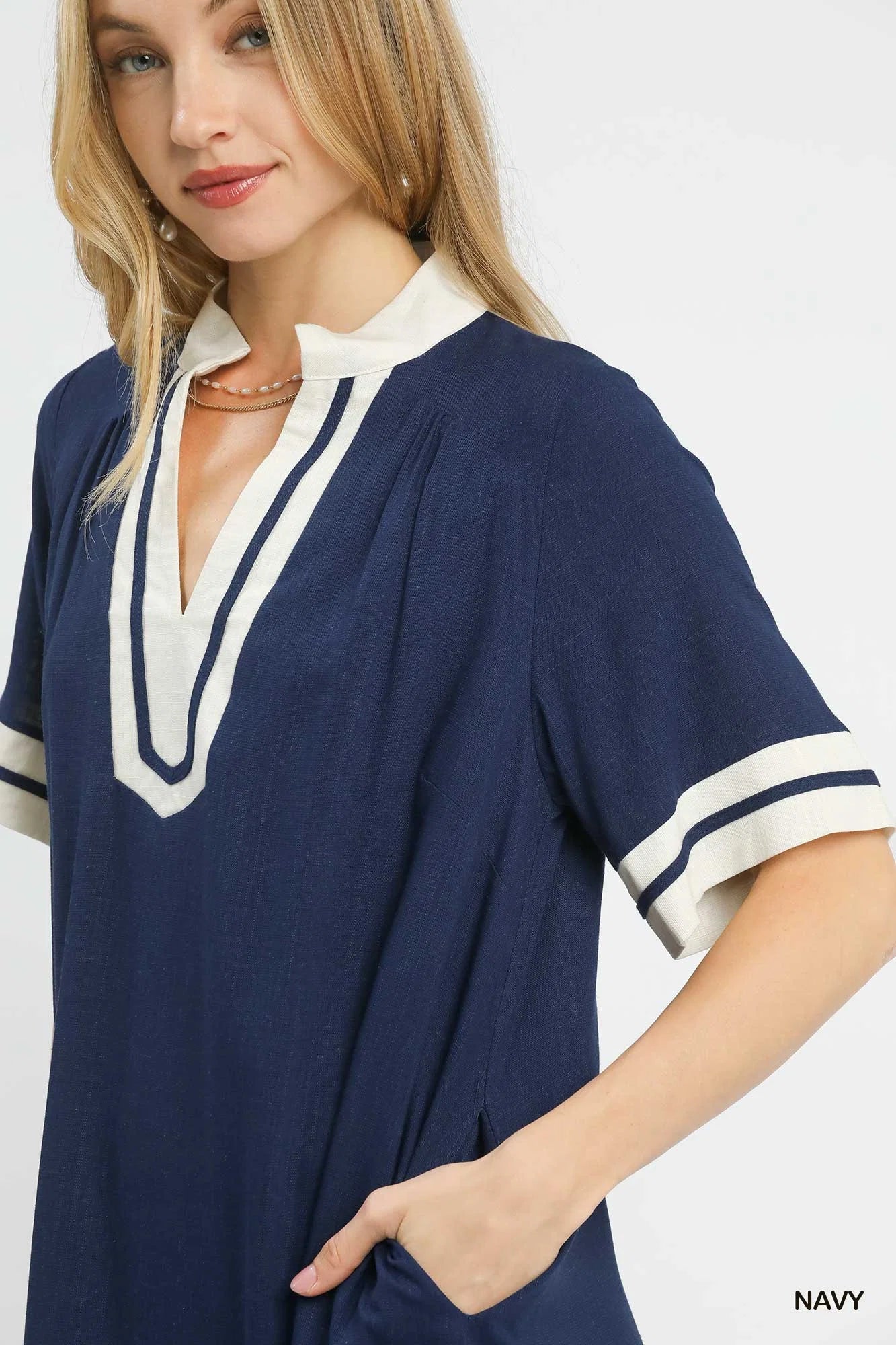 Umgee Linen Rayon Mini Dress