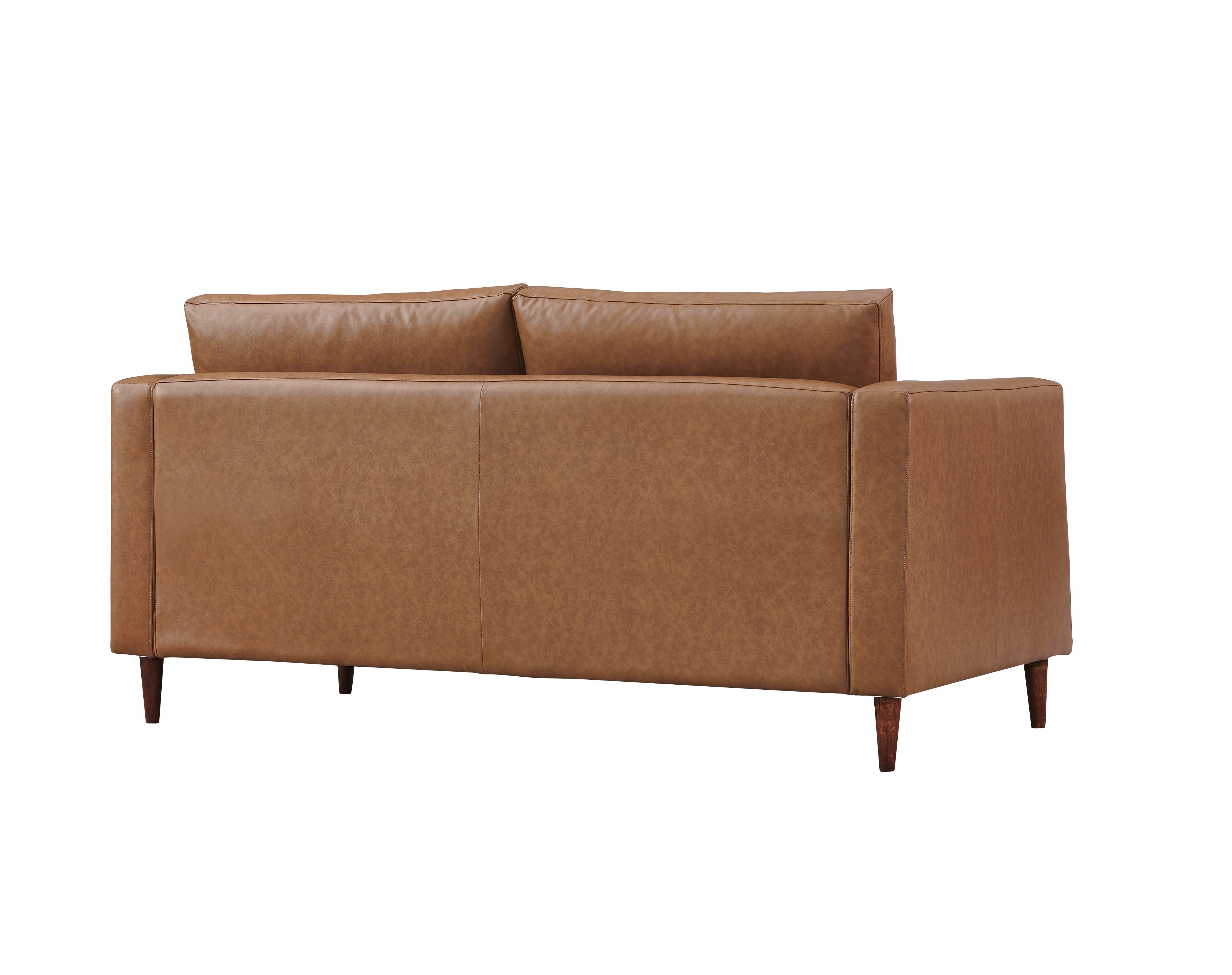 Alessandra Modern Contemporary Eco Leather Love Seat - Light Brown
