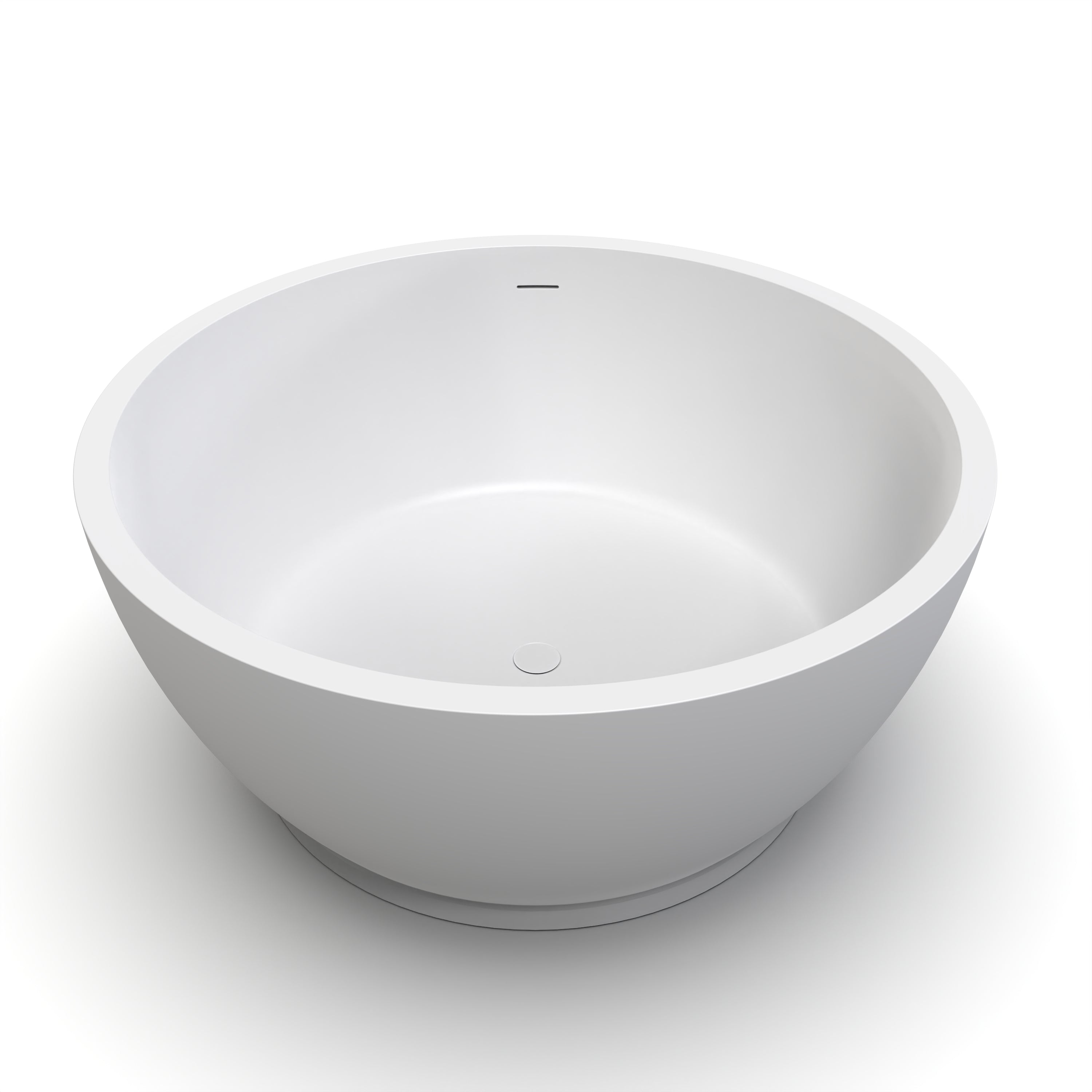 52.7 Inch Round Freestanding Solid Surface Soaking Bathtub