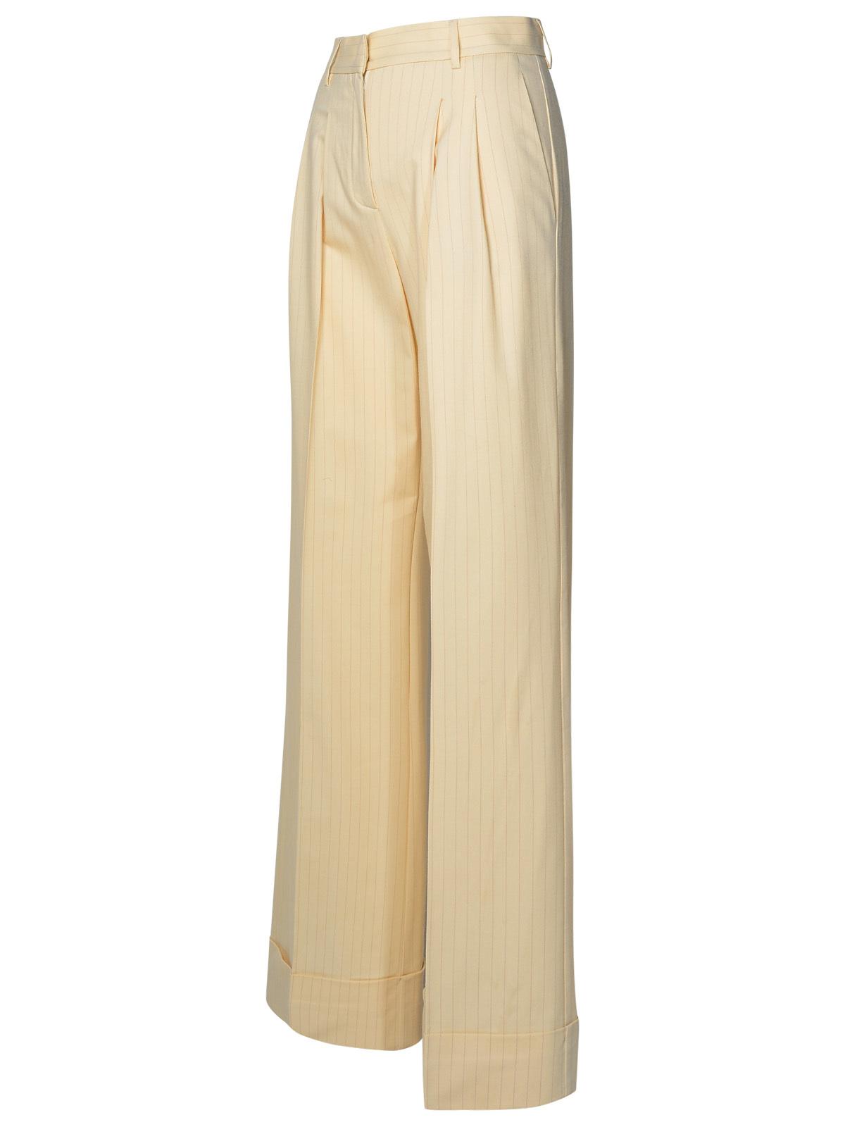 The Andamane 'Nathalie' Ivory Wool Blend Trousers Women