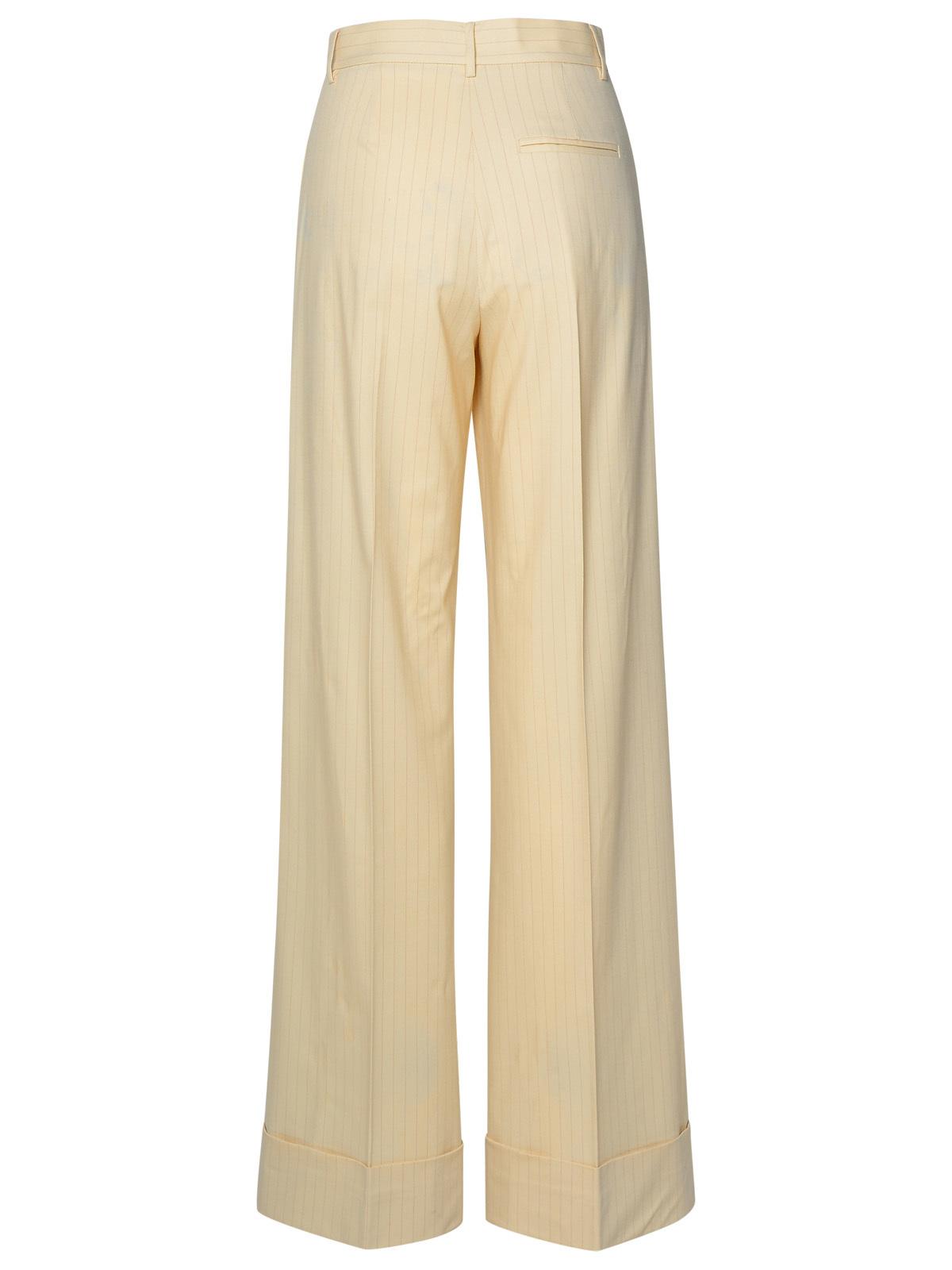The Andamane 'Nathalie' Ivory Wool Blend Trousers Women