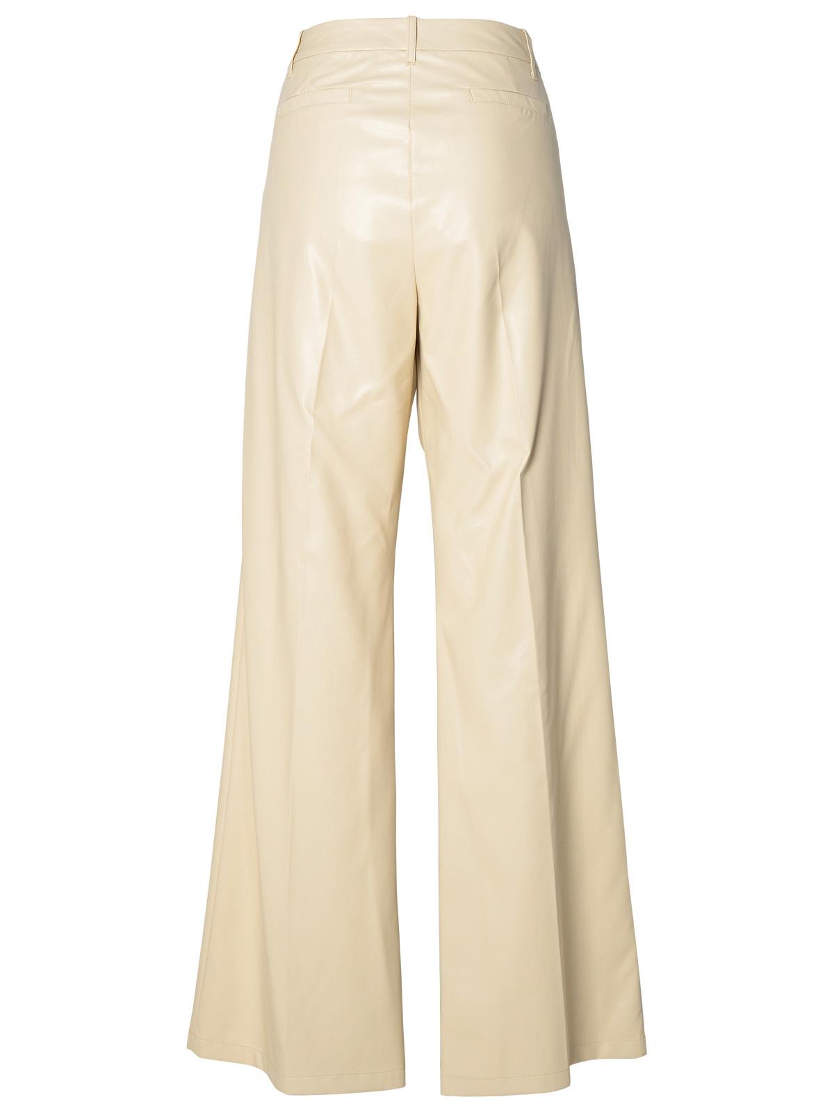 Stand Studio Ivory Polyurethane Blend Trousers Women
