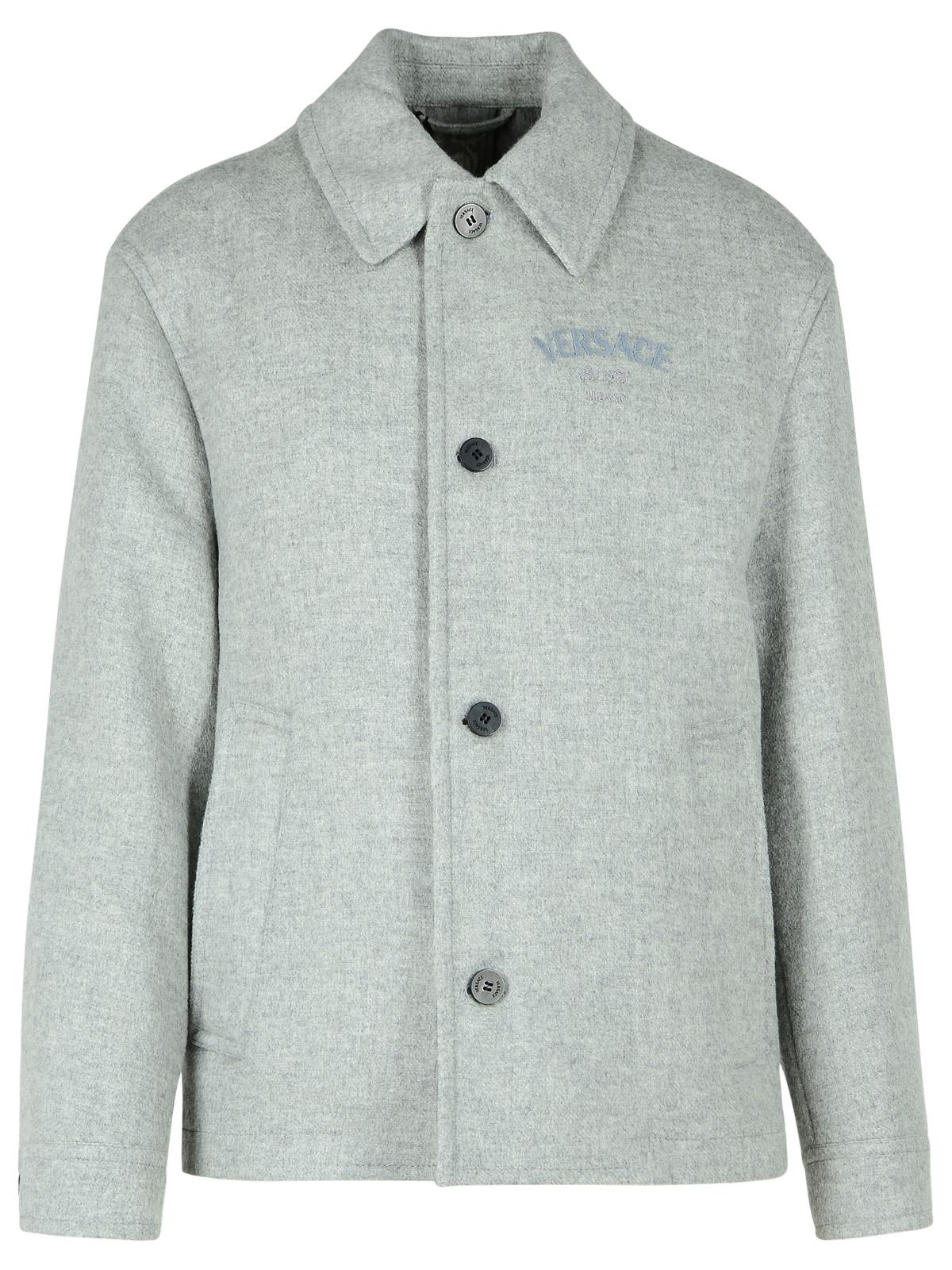 Versace Grey Wool Jacket Men