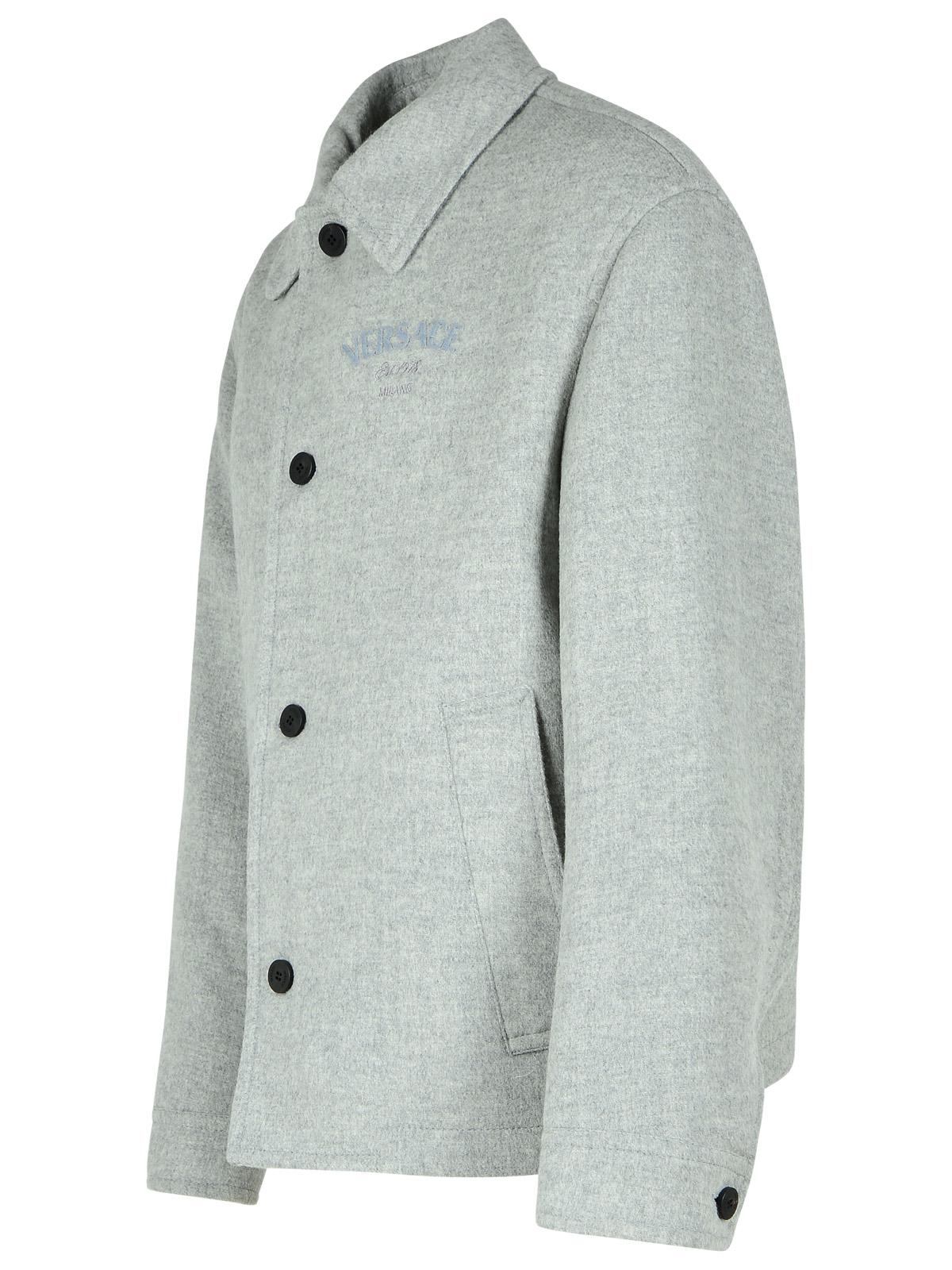 Versace Grey Wool Jacket Men