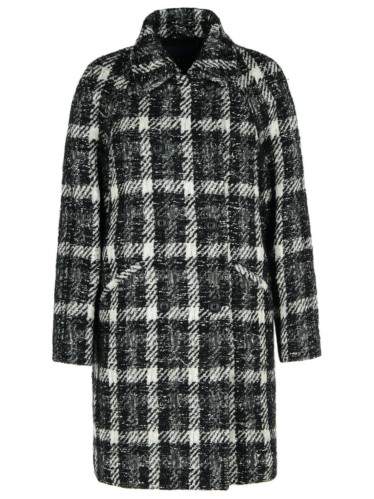 Fay Black Cotton Blend Coat Women