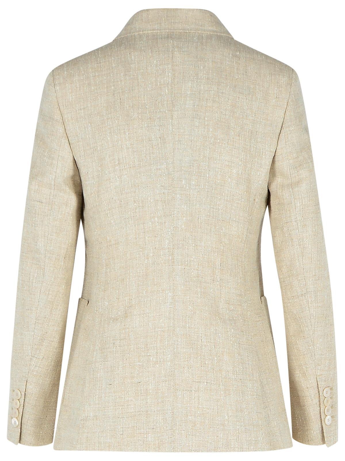 Max Mara Ivory Linen Blend Blazer Women