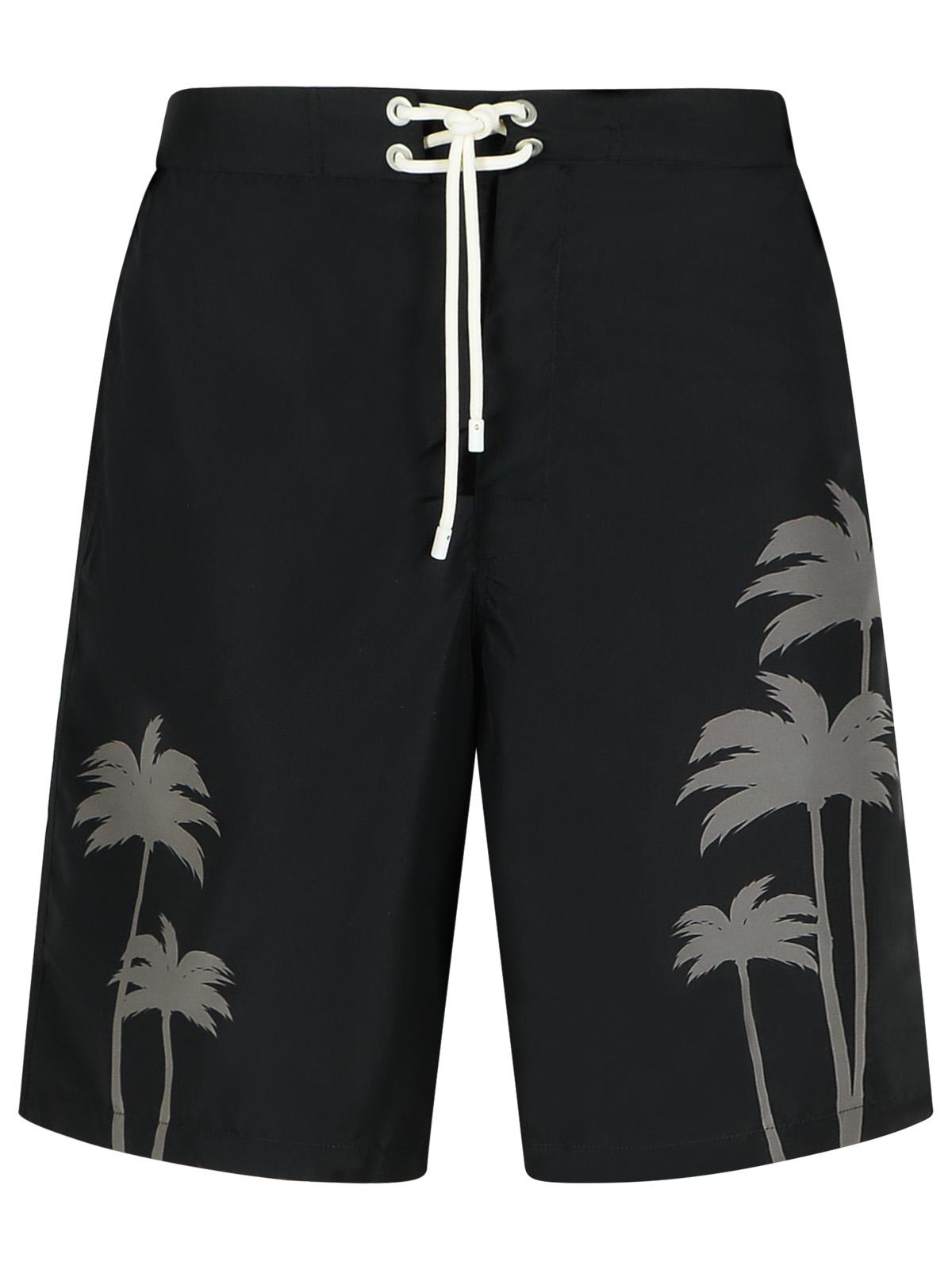 Palm Angels 'Palms' Black Polyester Swimsuit Men
