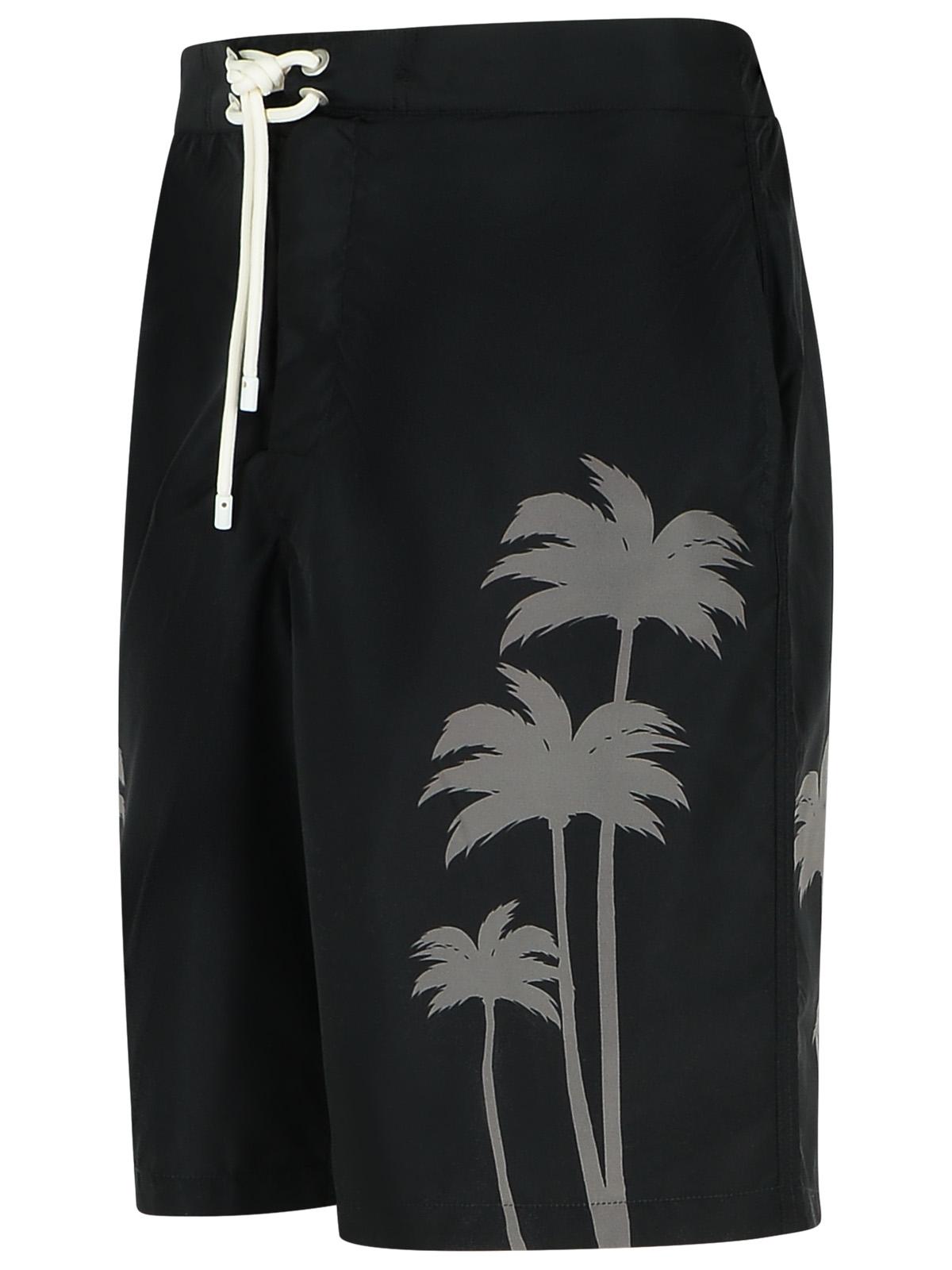 Palm Angels 'Palms' Black Polyester Swimsuit Men