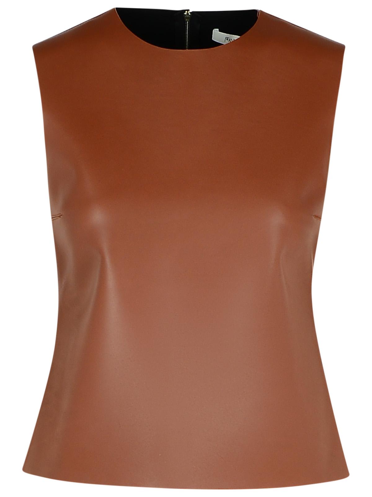 Jw Anderson Brown Leather Tank Top Women
