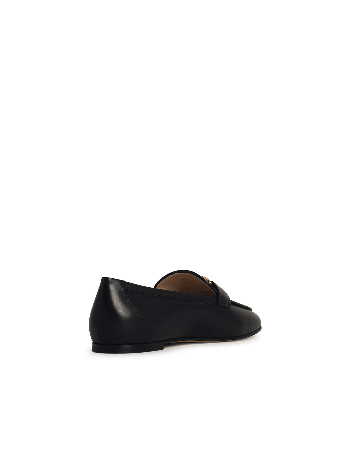 Tod's Black Leather Loafers Women