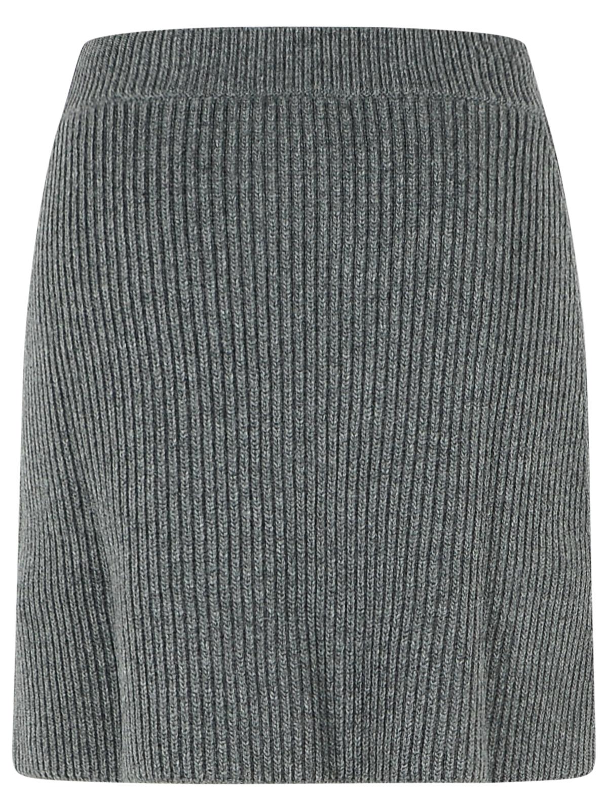 Jil Sander Grey Wool Miniskirt Women