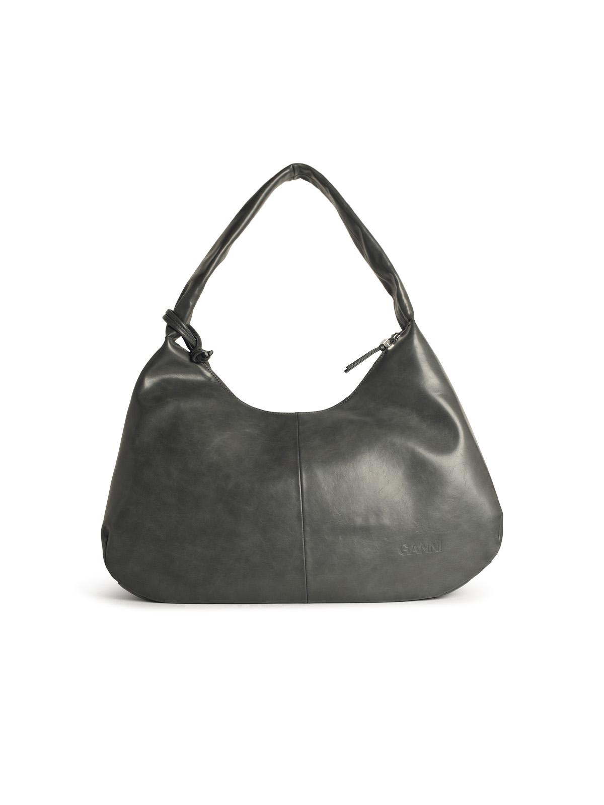 Ganni 'Bou Xxl' Grey Leather Blend Bag Women