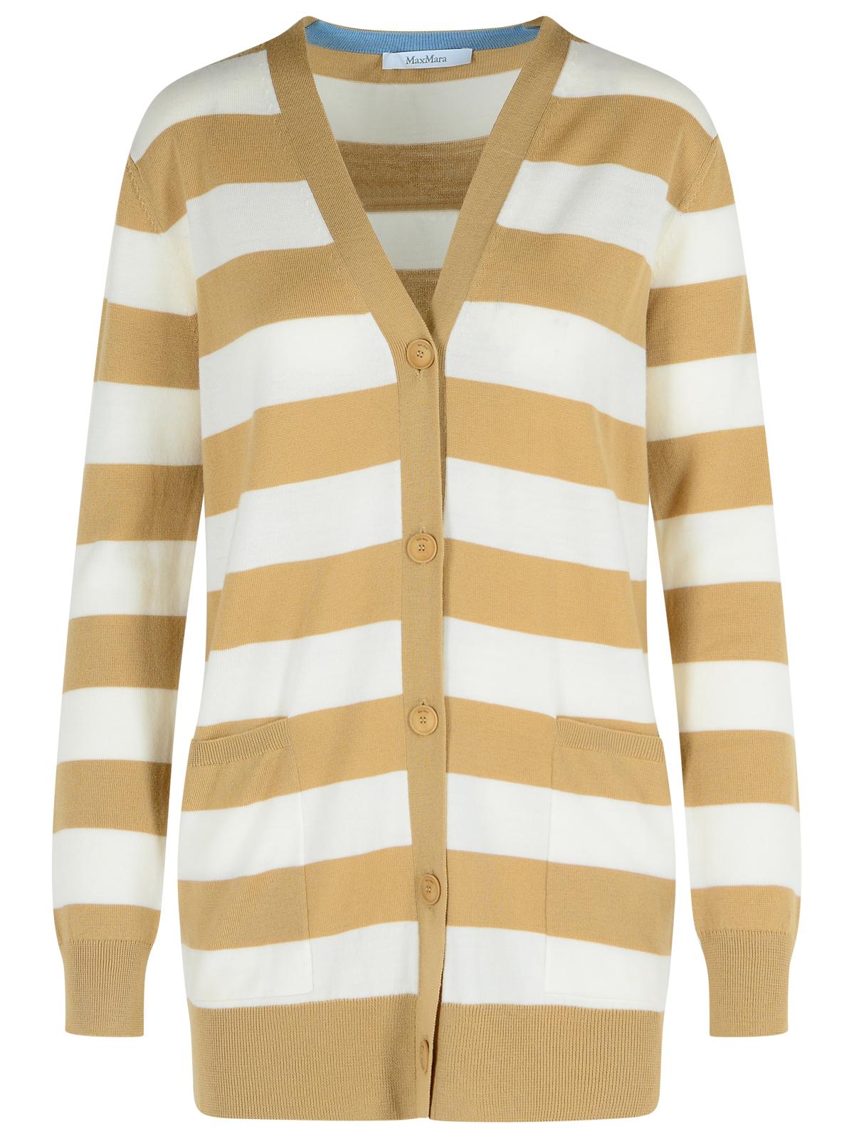 Max Mara 'Fiemme' Virgin Wool Sand Cardigan Women