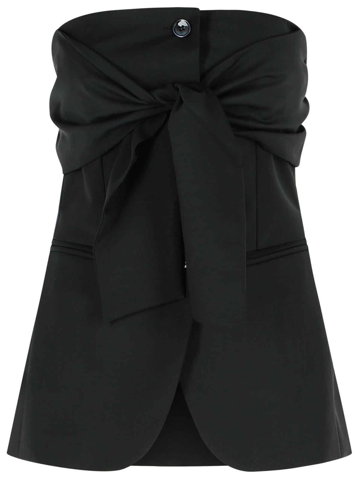 Max Mara 'Veruska' Black Virgin Wool Bustier Top Women