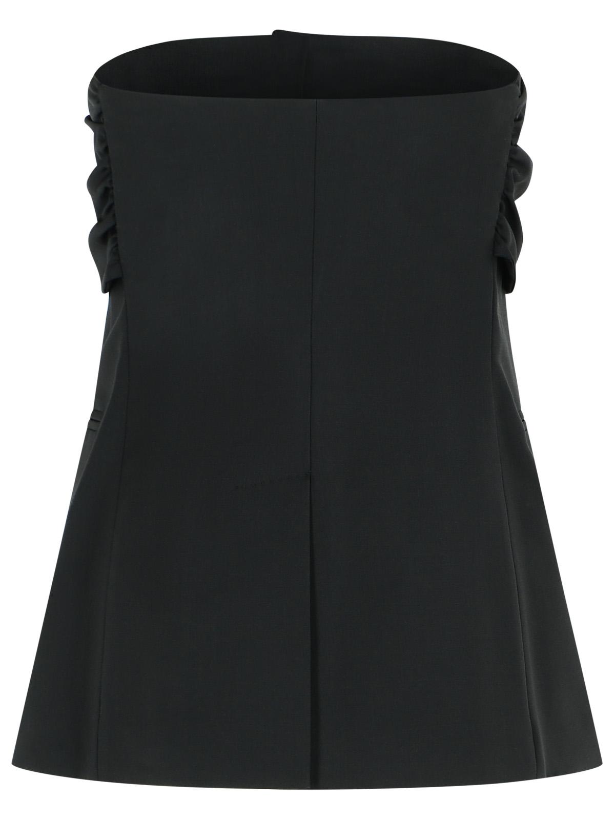 Max Mara 'Veruska' Black Virgin Wool Bustier Top Women