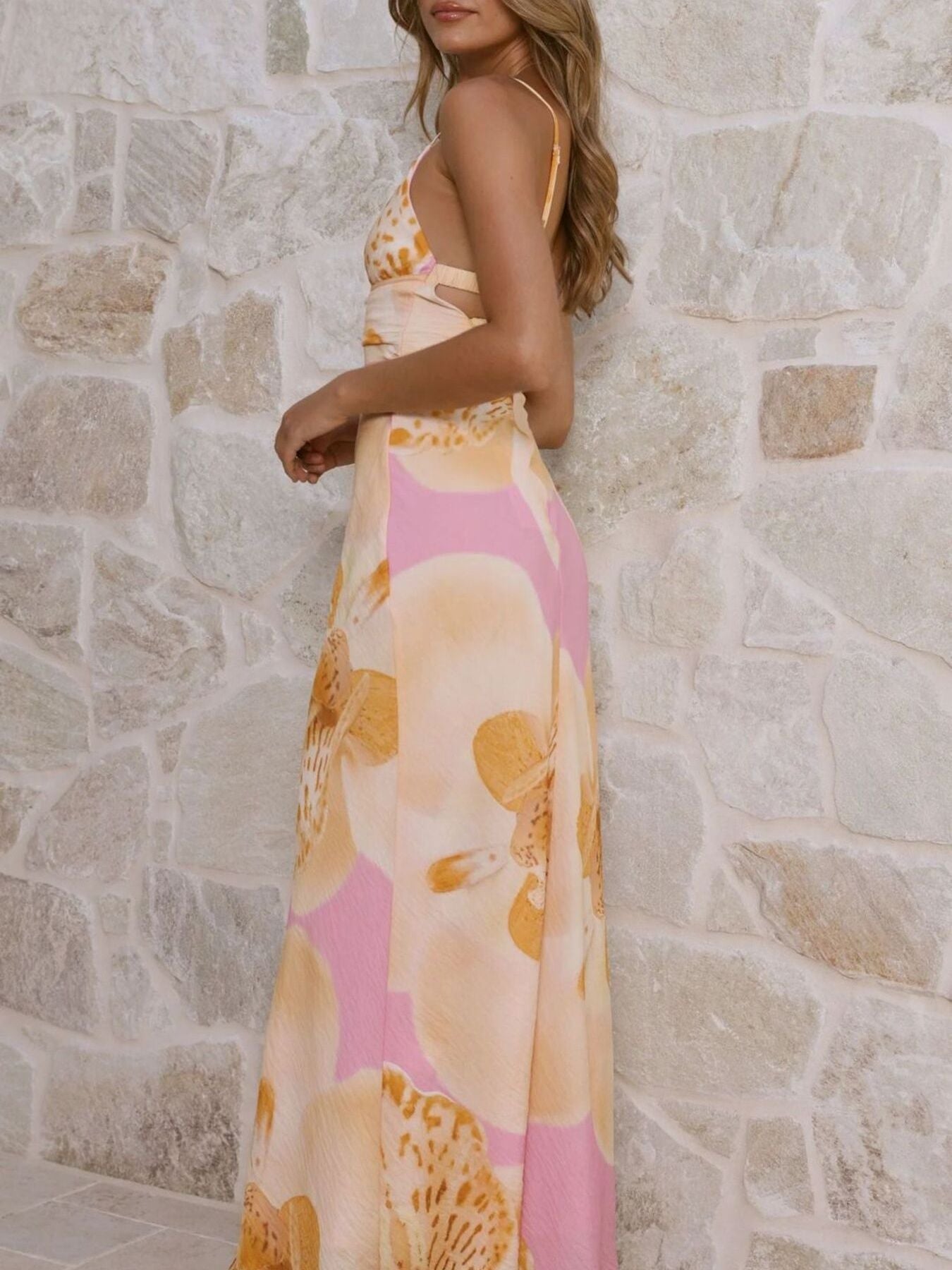 Floral Print Spaghetti Strap Dress