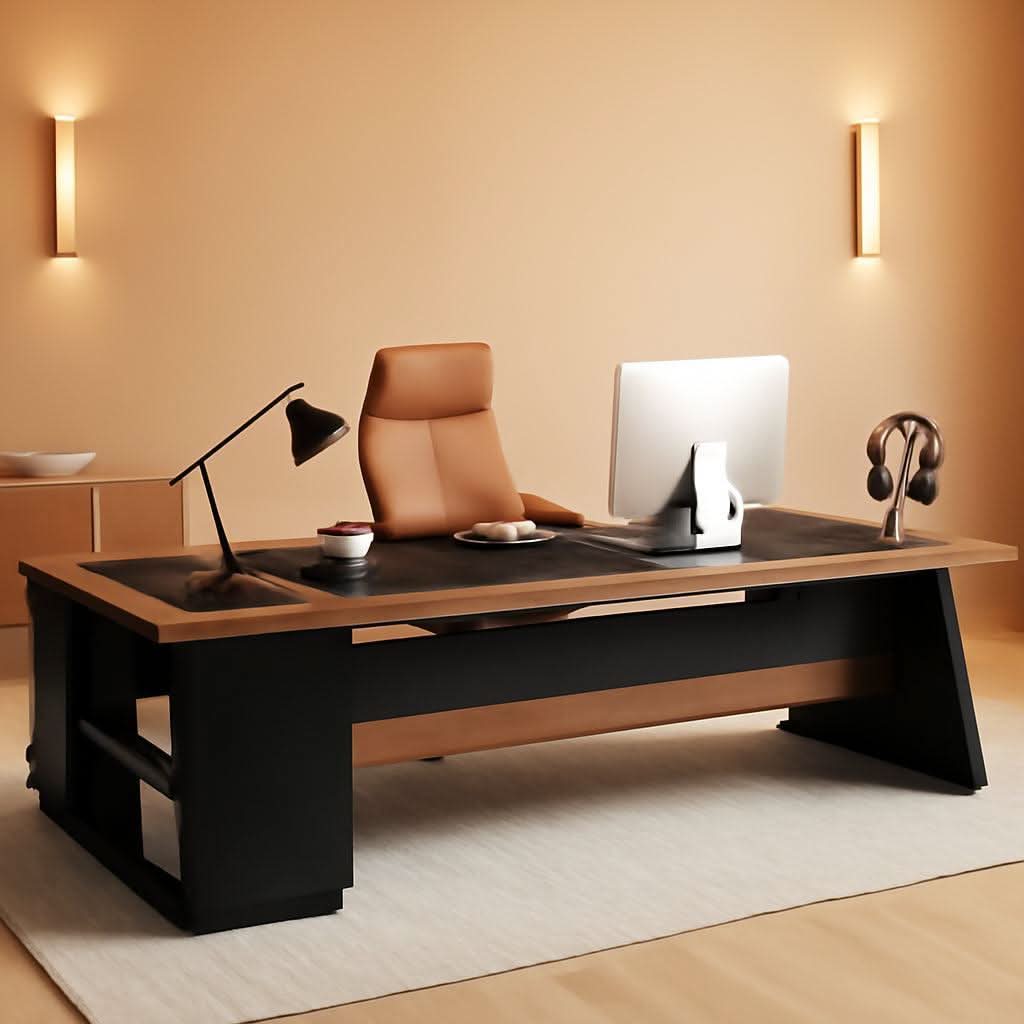 78 Inch Executive Desk Featuring Ample Storage Cabinets - Overture Gifts