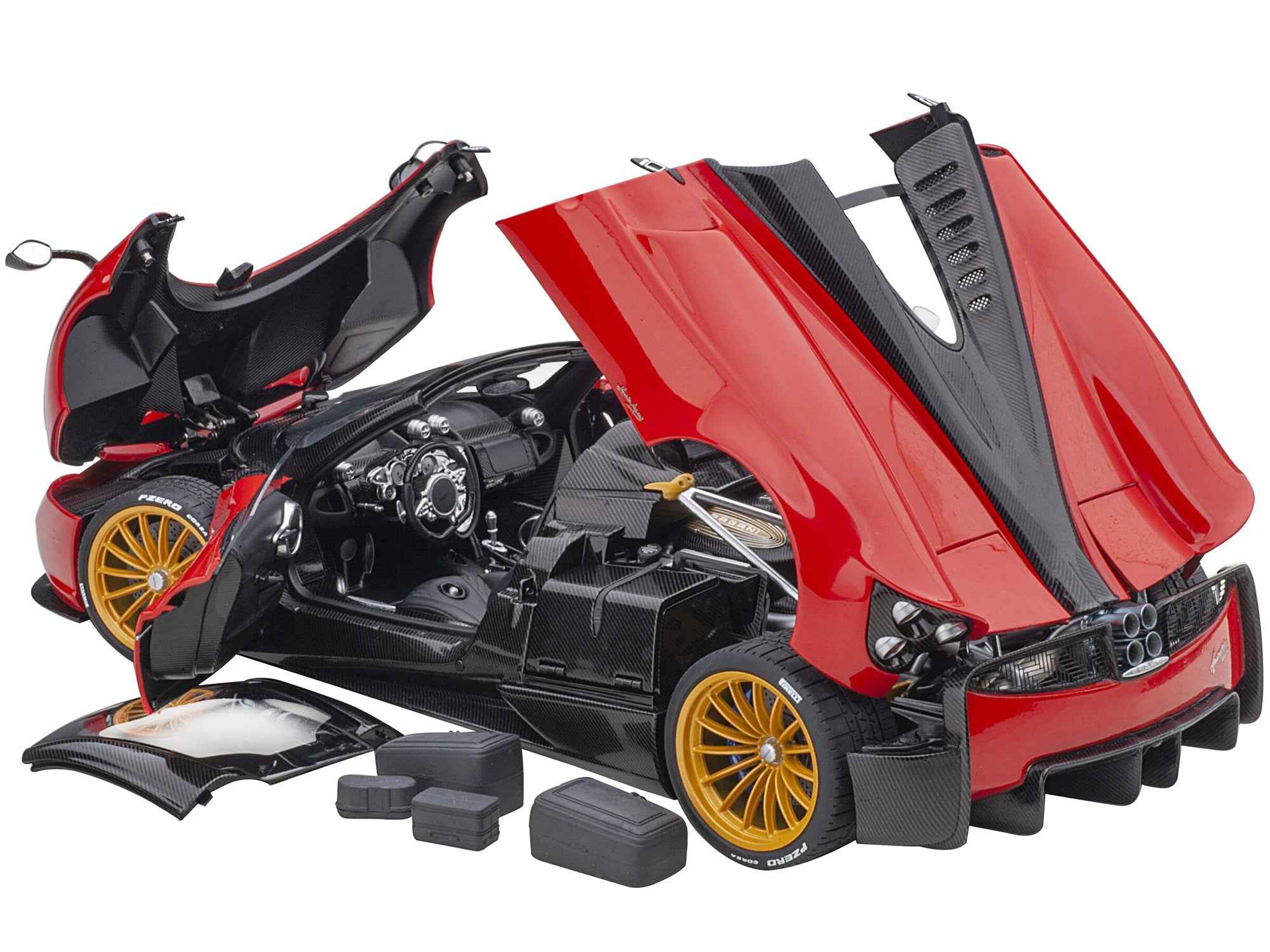 Pagani Huayra Roadster — Rosso Monza & Carbon | 1:18 Scale by AUTOart
