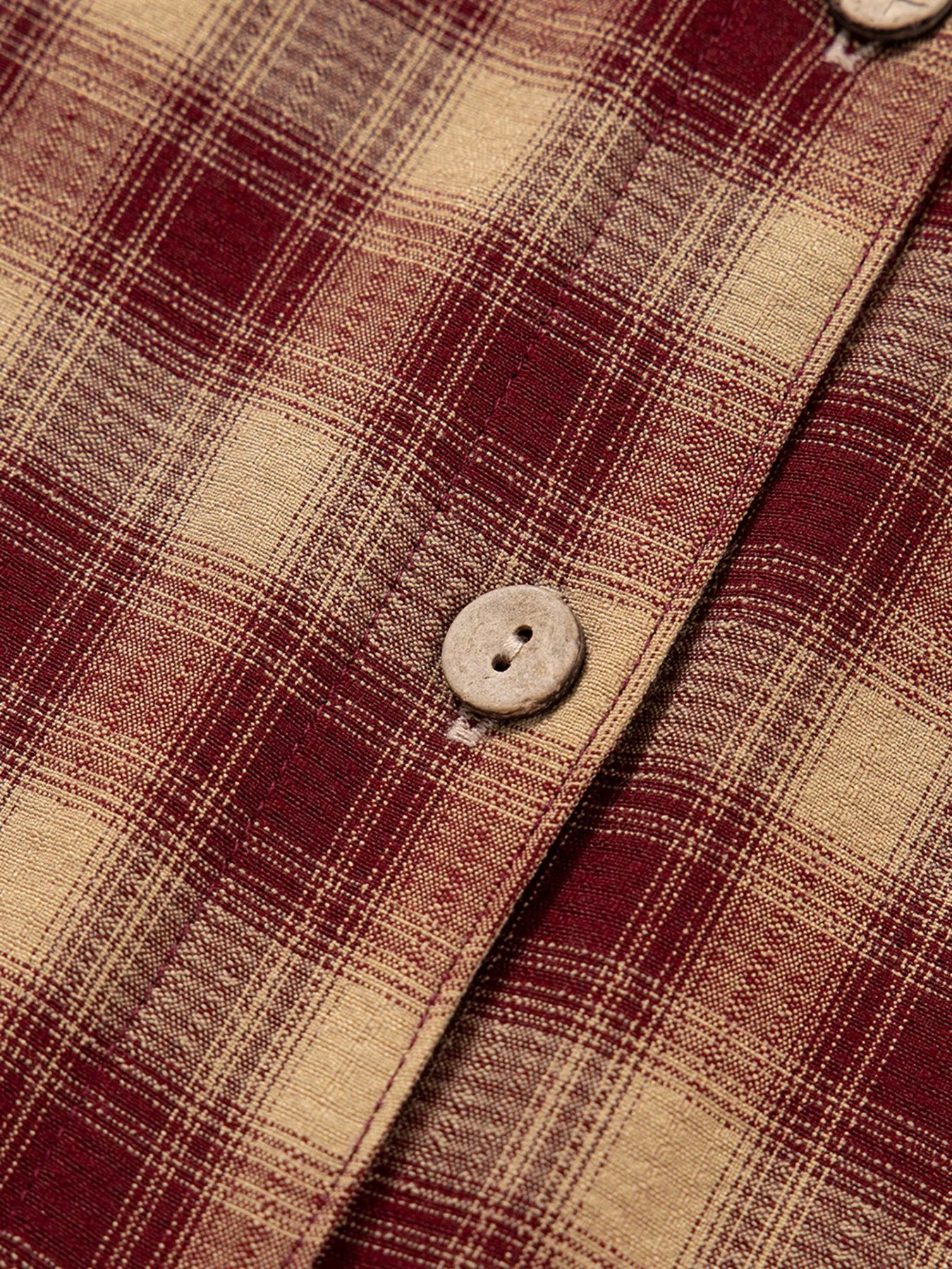 Plaid Print Ruffled Long Sleeve Patchwork Hem Mini Shirt Dress