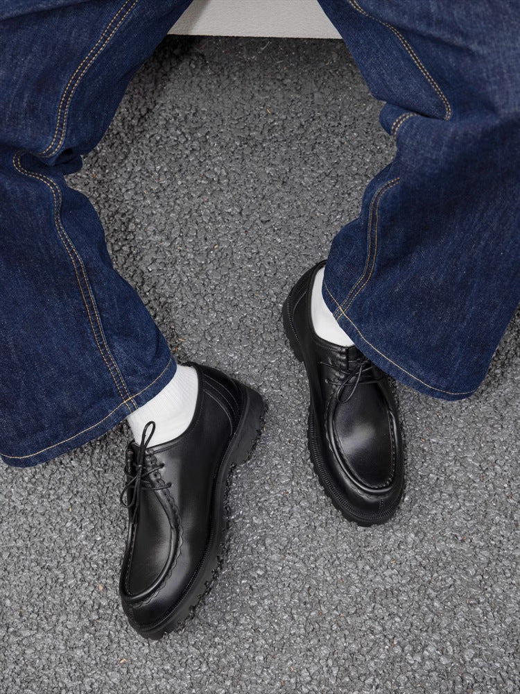 Retro Mens Leather Shoes Springautumn Style