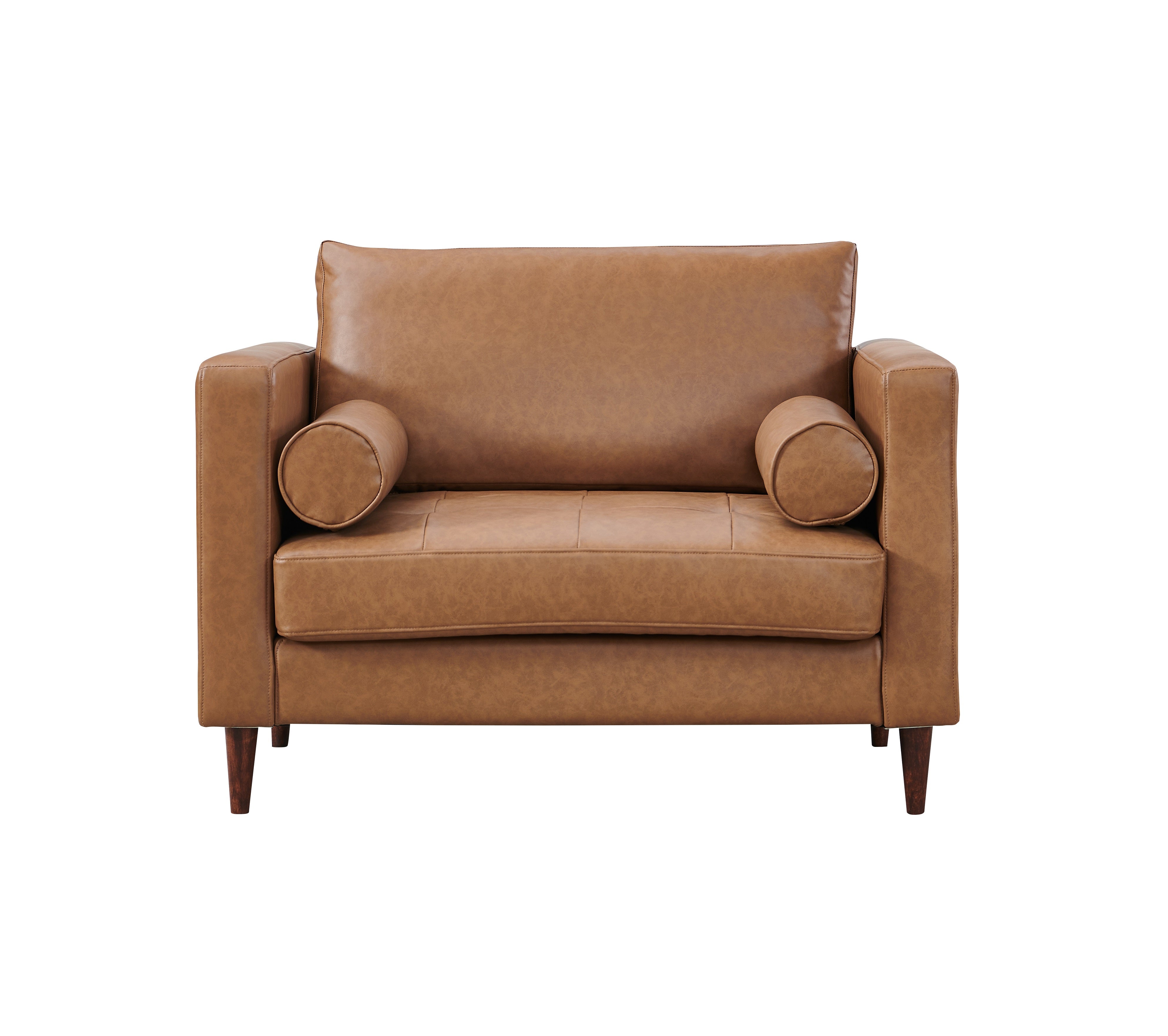 Alessandra Modern Contemporary Eco Leather Arm Chair - Light Brown
