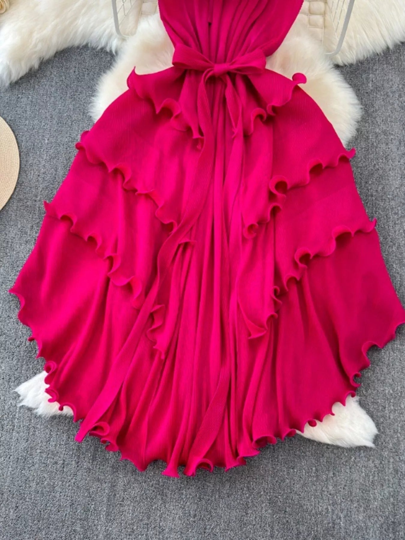 Ruffled Tiered Sleeveless Midi Dress