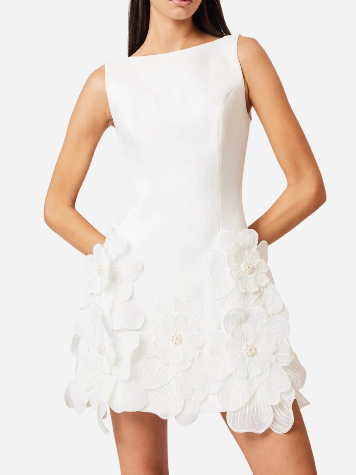 Flower Round Neck Sleeveless Dress