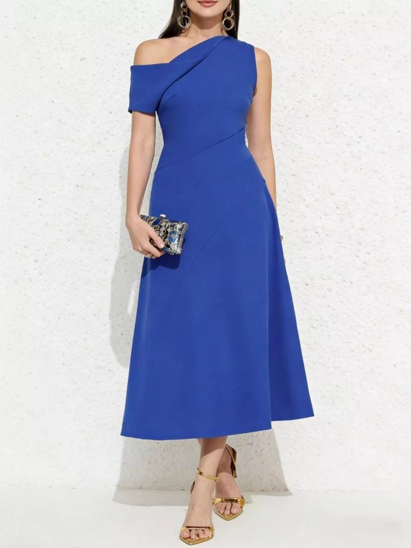 One-Shoulder Midi Dress
