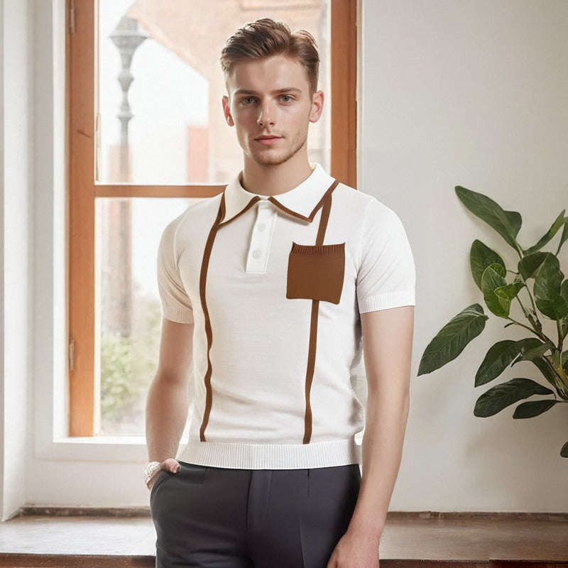 Men's summer T-shirt with collar and short sleeved polo shirt