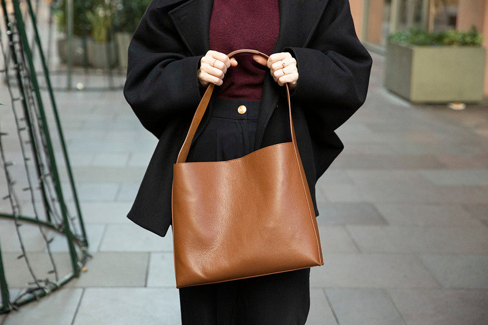 Stella Leather Women’s Tote Bag – Genuine Leather Shoulder Bag for Everyday Elegance | Minimal & Handcrafted