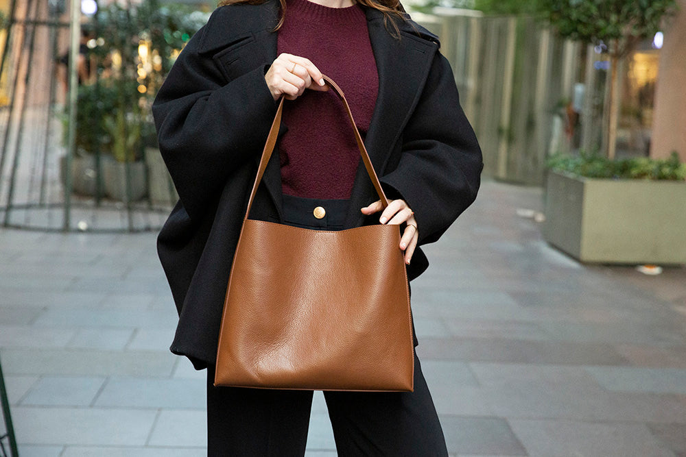 Stella Leather Women’s Tote Bag – Genuine Leather Shoulder Bag for Everyday Elegance | Minimal & Handcrafted