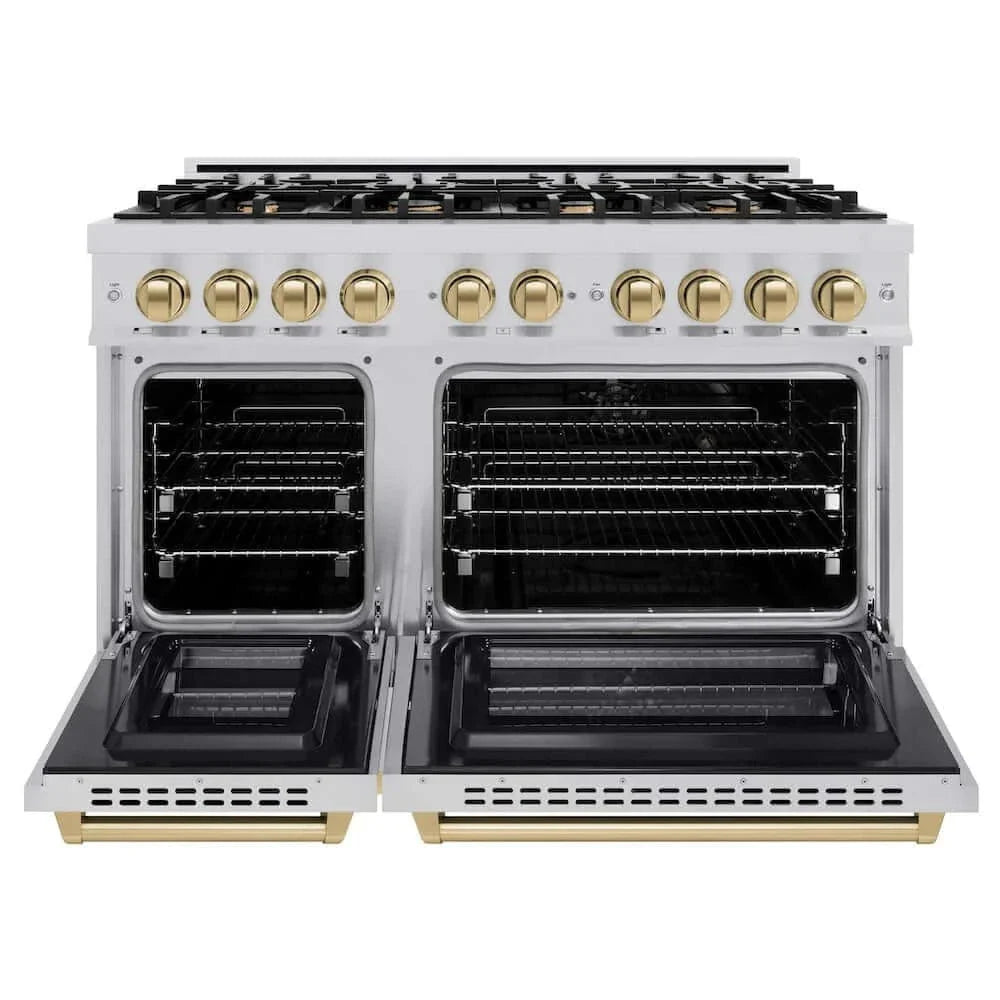 ZLINE 48" Select Gas Range Convection Gas Oven Stainless Steel Champagne Bronze HGRZ-48-CB