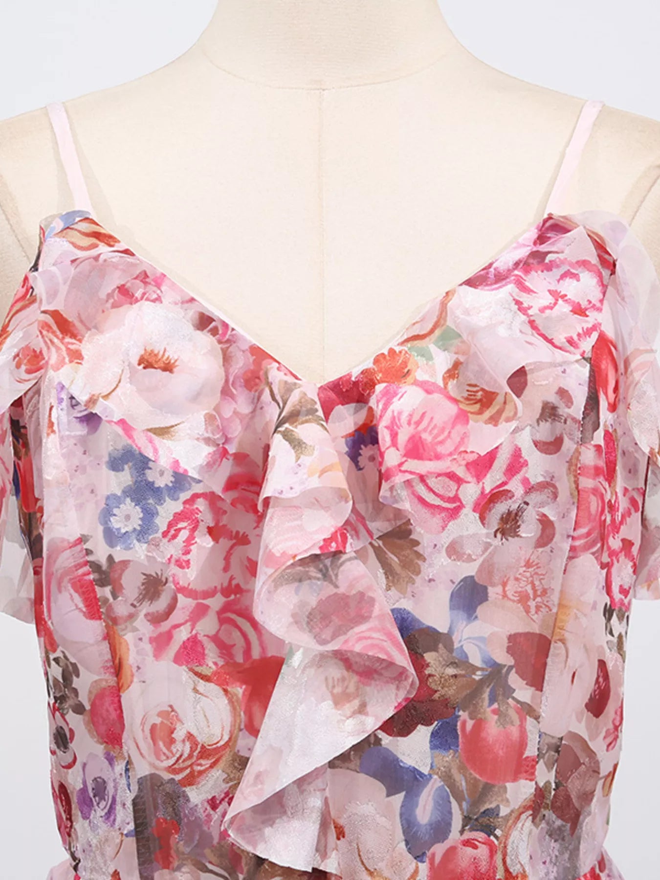 Floral Print Ruffled Maxi Dress