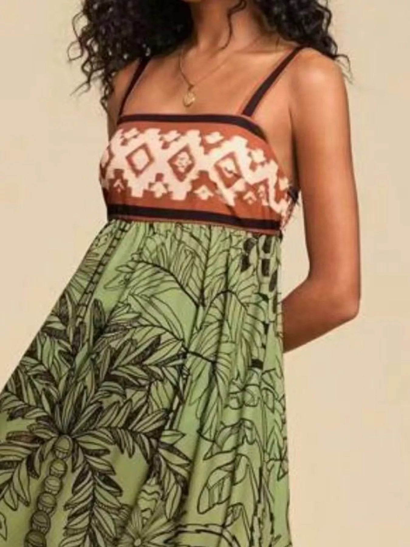 Printed Square Neck Maxi Dress