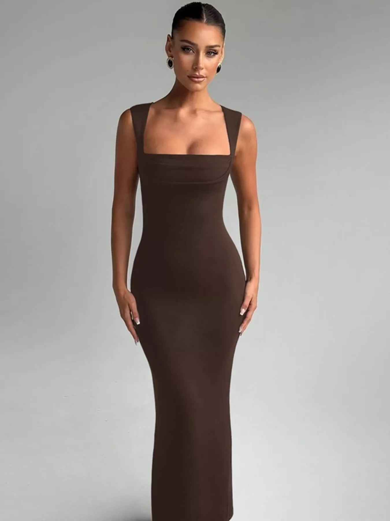 Square Neck Sleeveless Maxi Dress