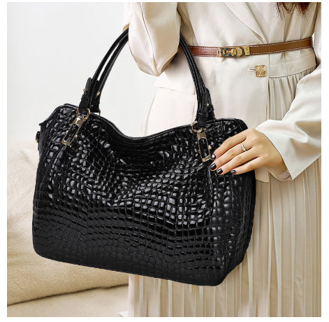 Crocodile Pattern Genuine Leather Tote Bag