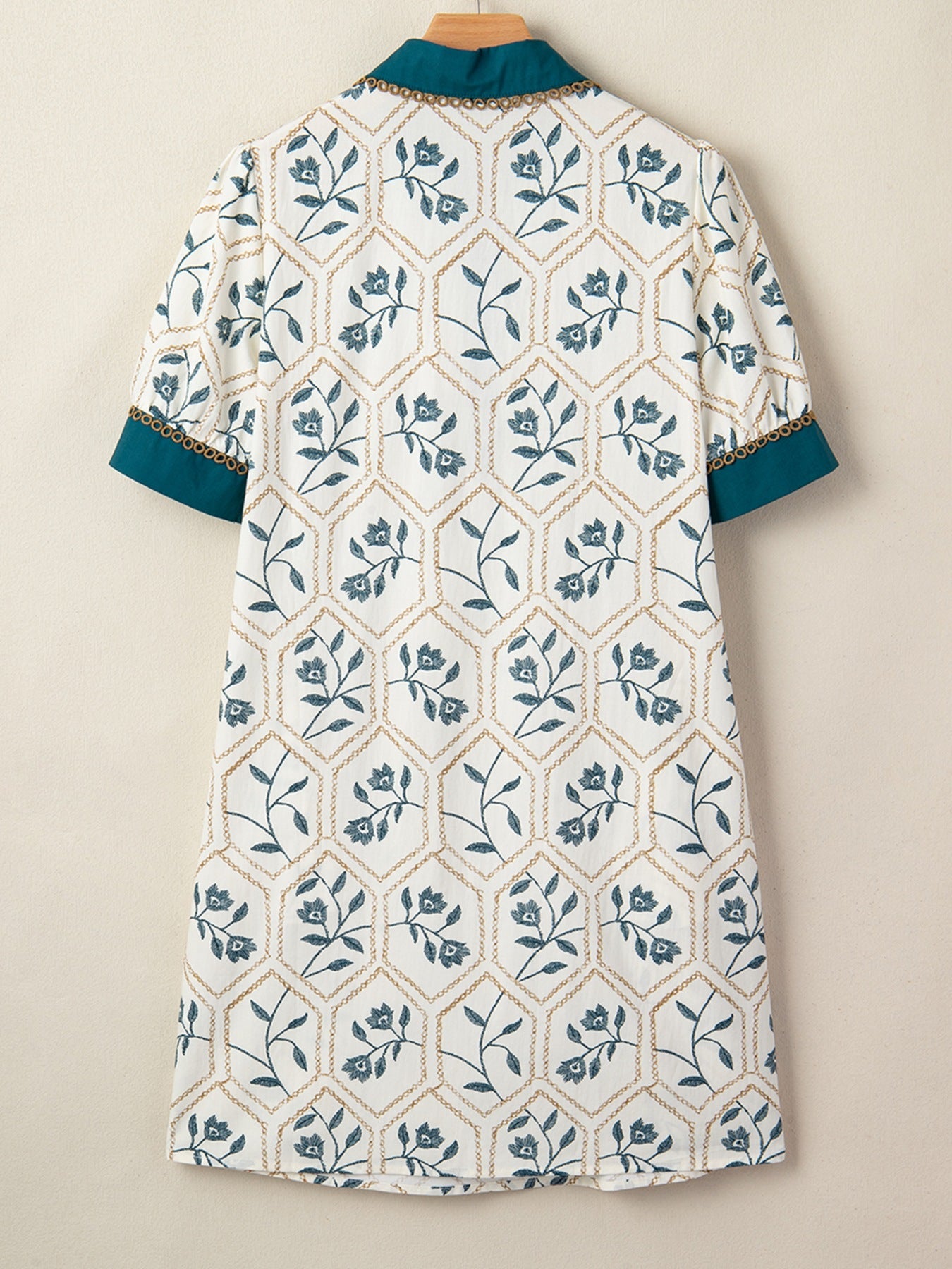 Floral Print Polo Collar Casual Mini Dress