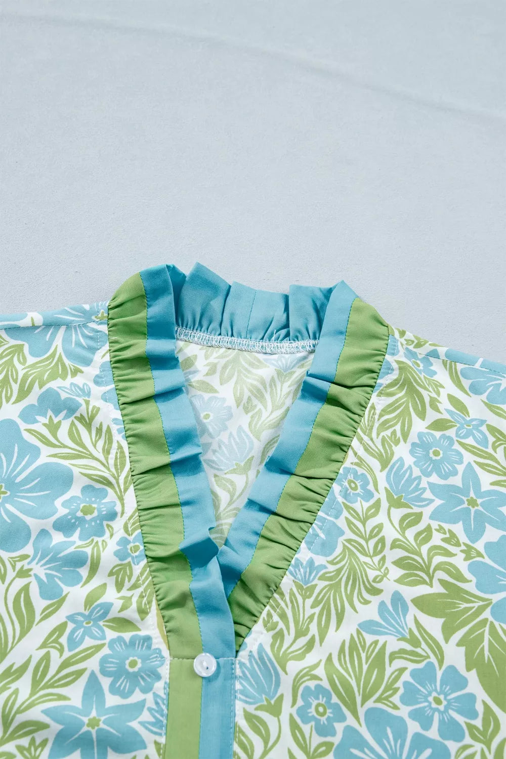 Floral Print Ruffle Hem Button-Up Mini Dress