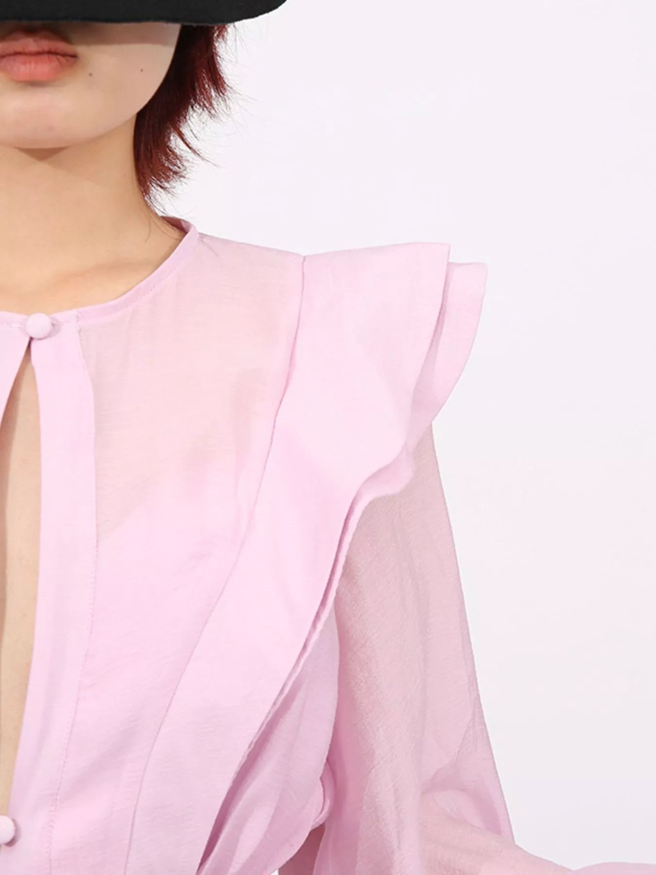 Ruffled Layered Long Sleeve Mini Dress