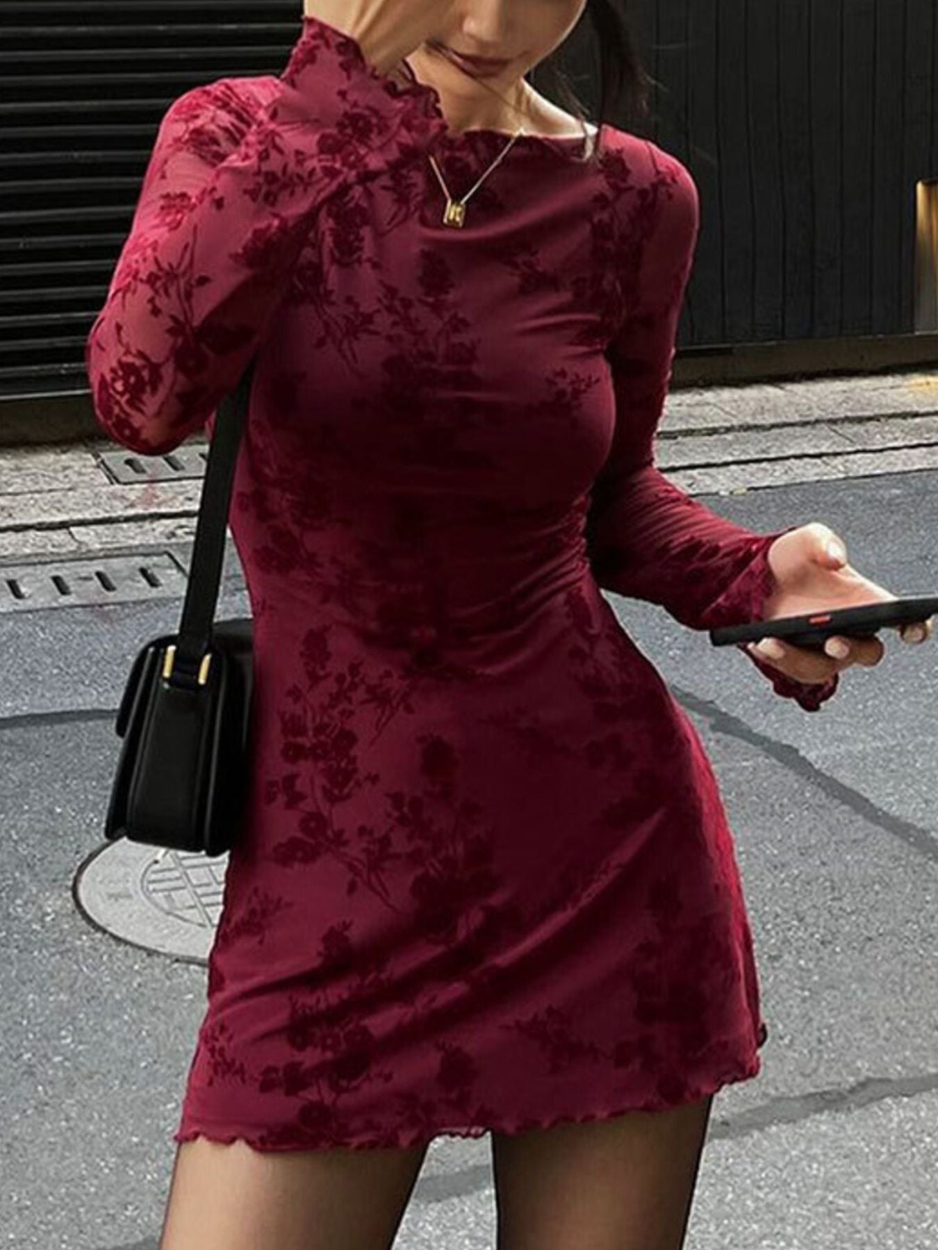 Long Sleeve Bodycon Mini Dress