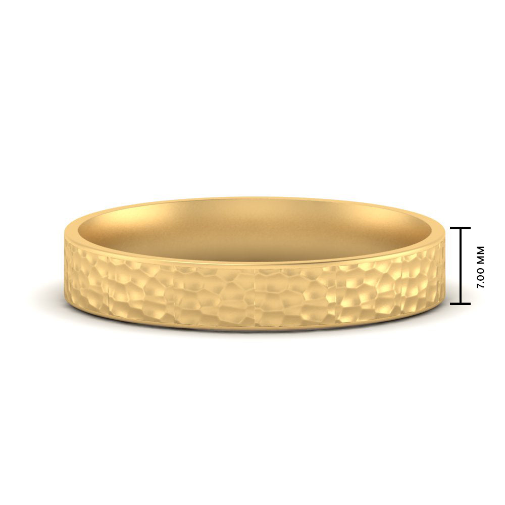 Hammered Finish Mens Wedding Band