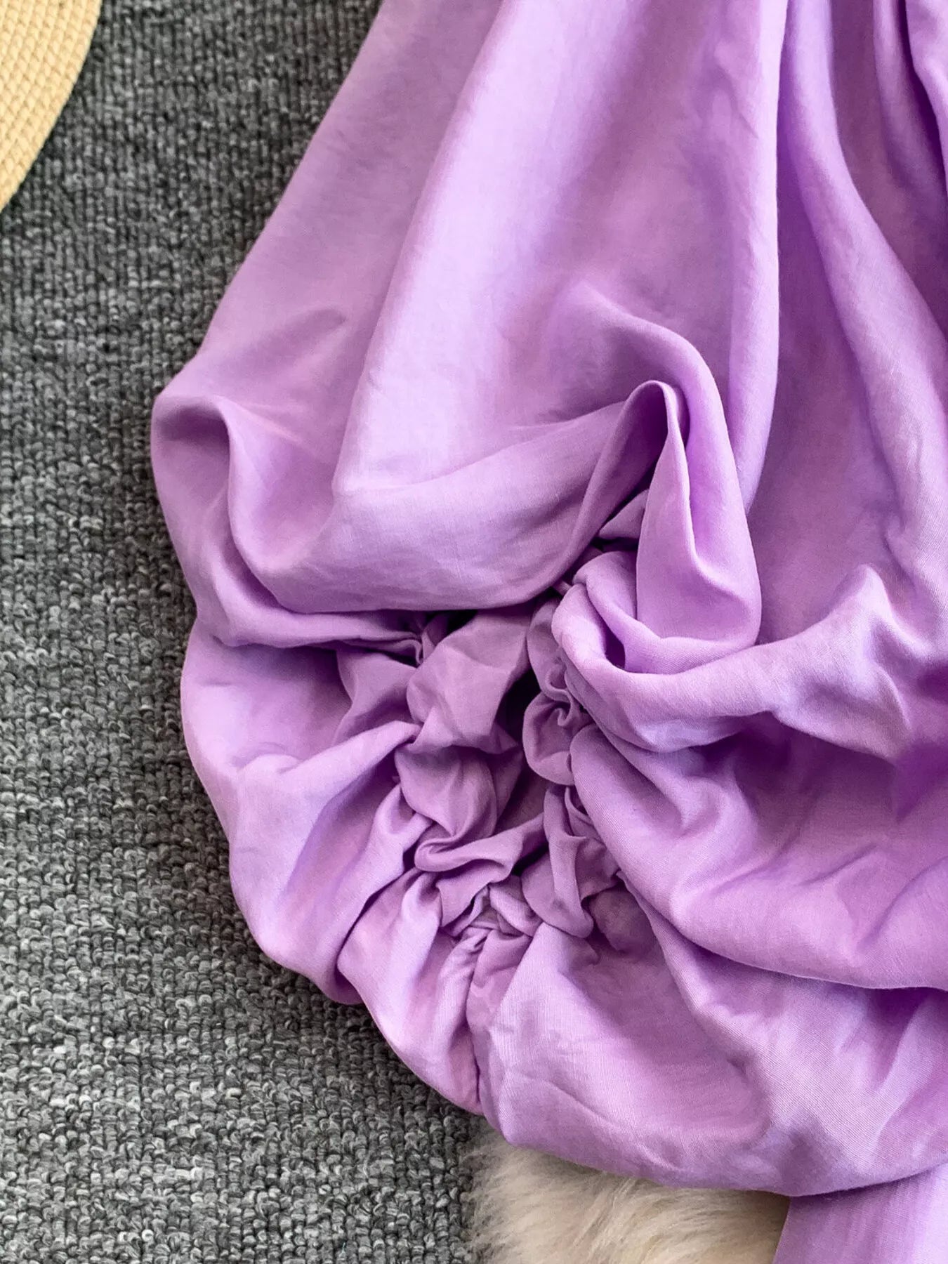 Balloon Sleeve Tie-Waist Dress