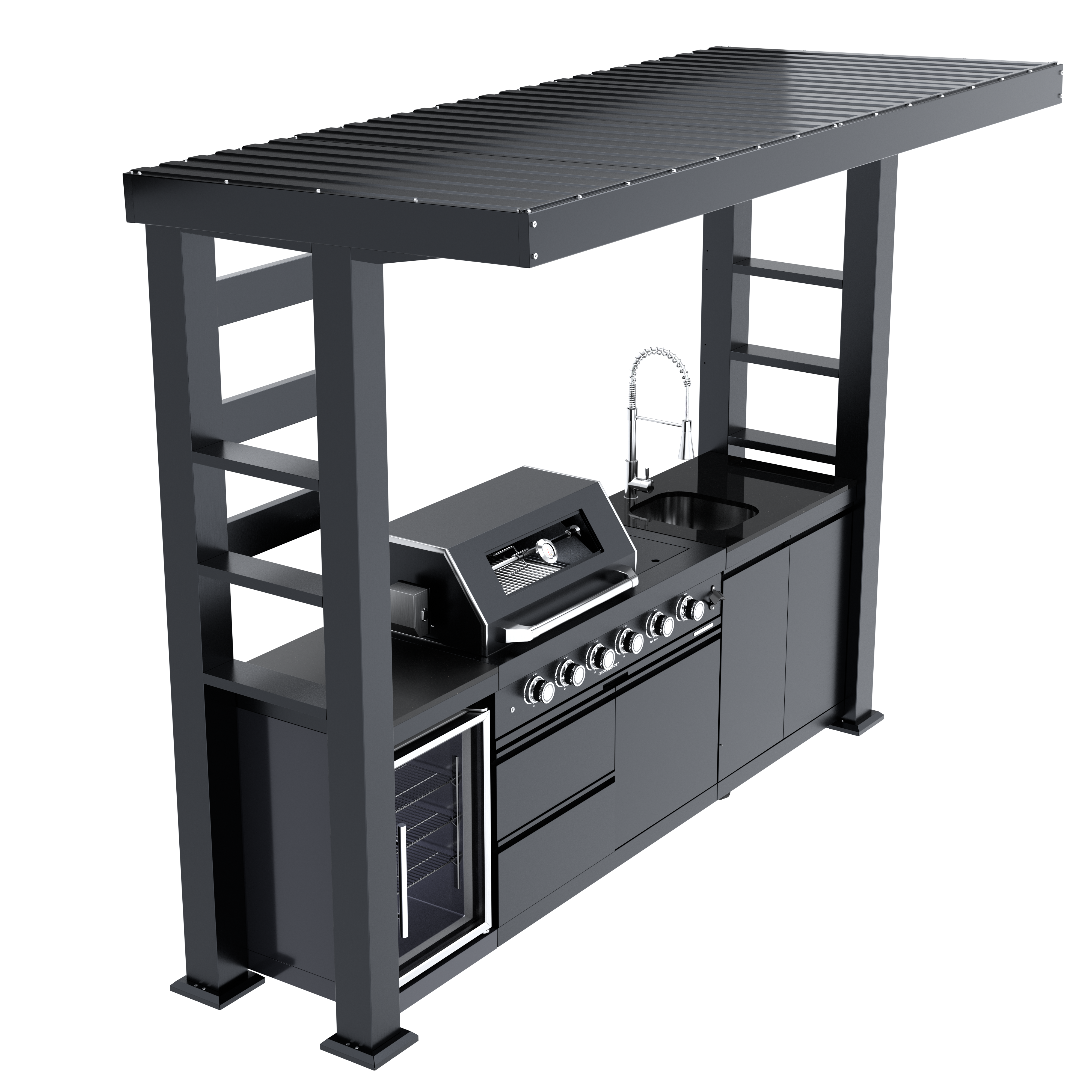 Deluxe Stainless Steel Gas Outdoor Kitchen Barbecue Island Grill