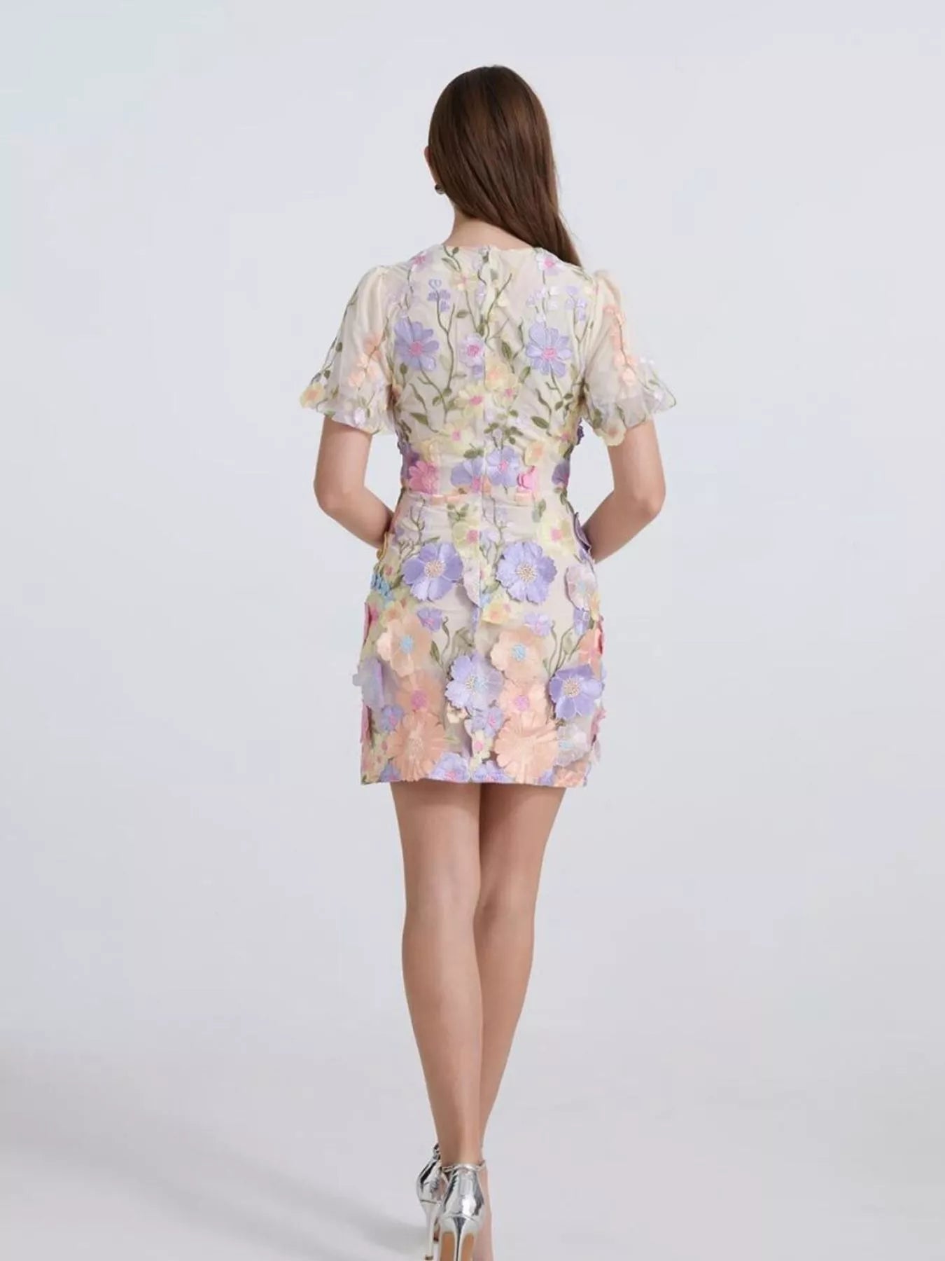 Floral Puff Sleeve Mini Dress