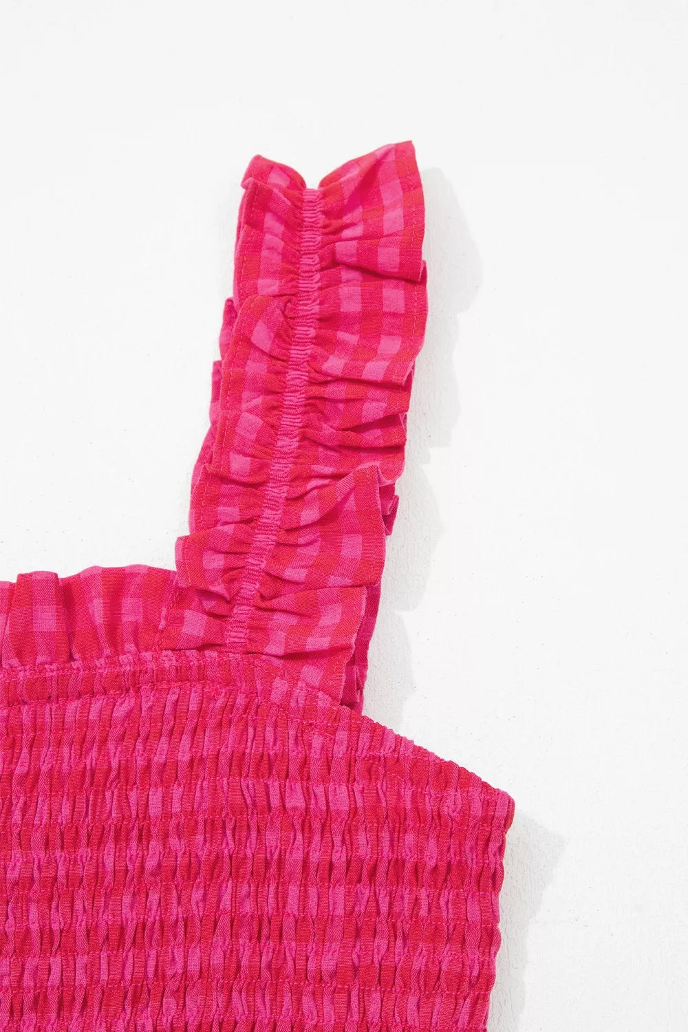 Plaid Square Neck Fit-and-flared Vacation Sundress