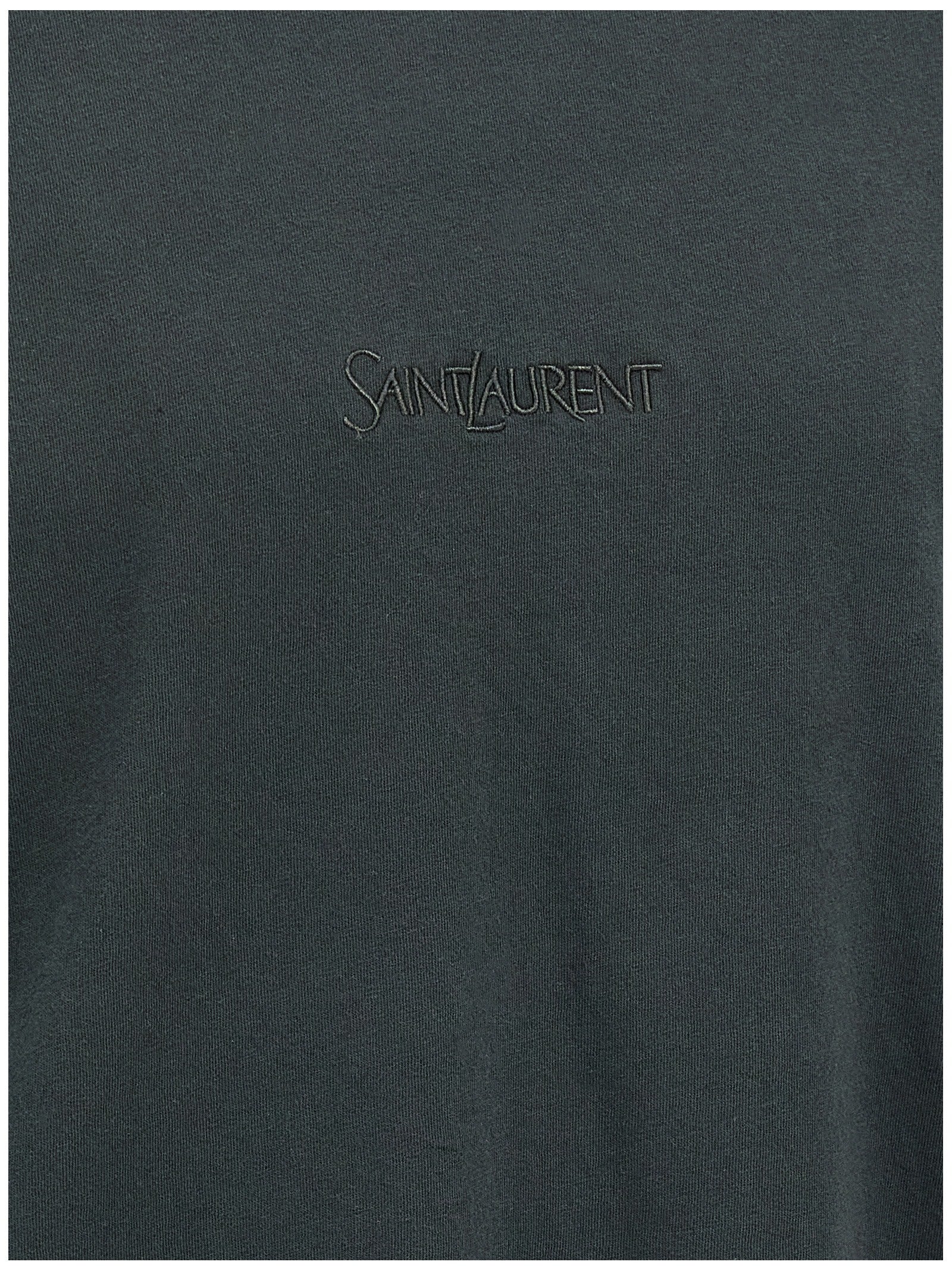 Saint Laurent Men Logo Embroidery T-Shirt