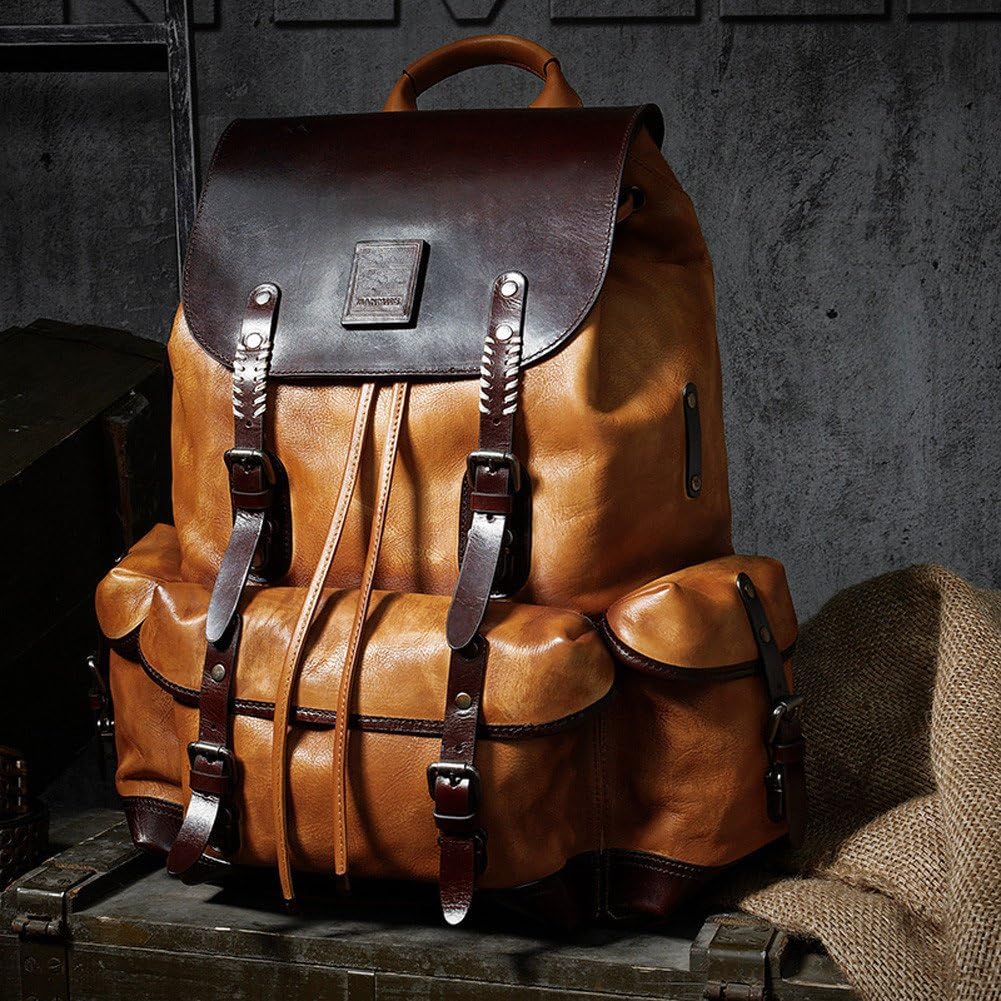 The Executive Traveler — Full-Grain Leather Heritage Backpack in Cognac Brown